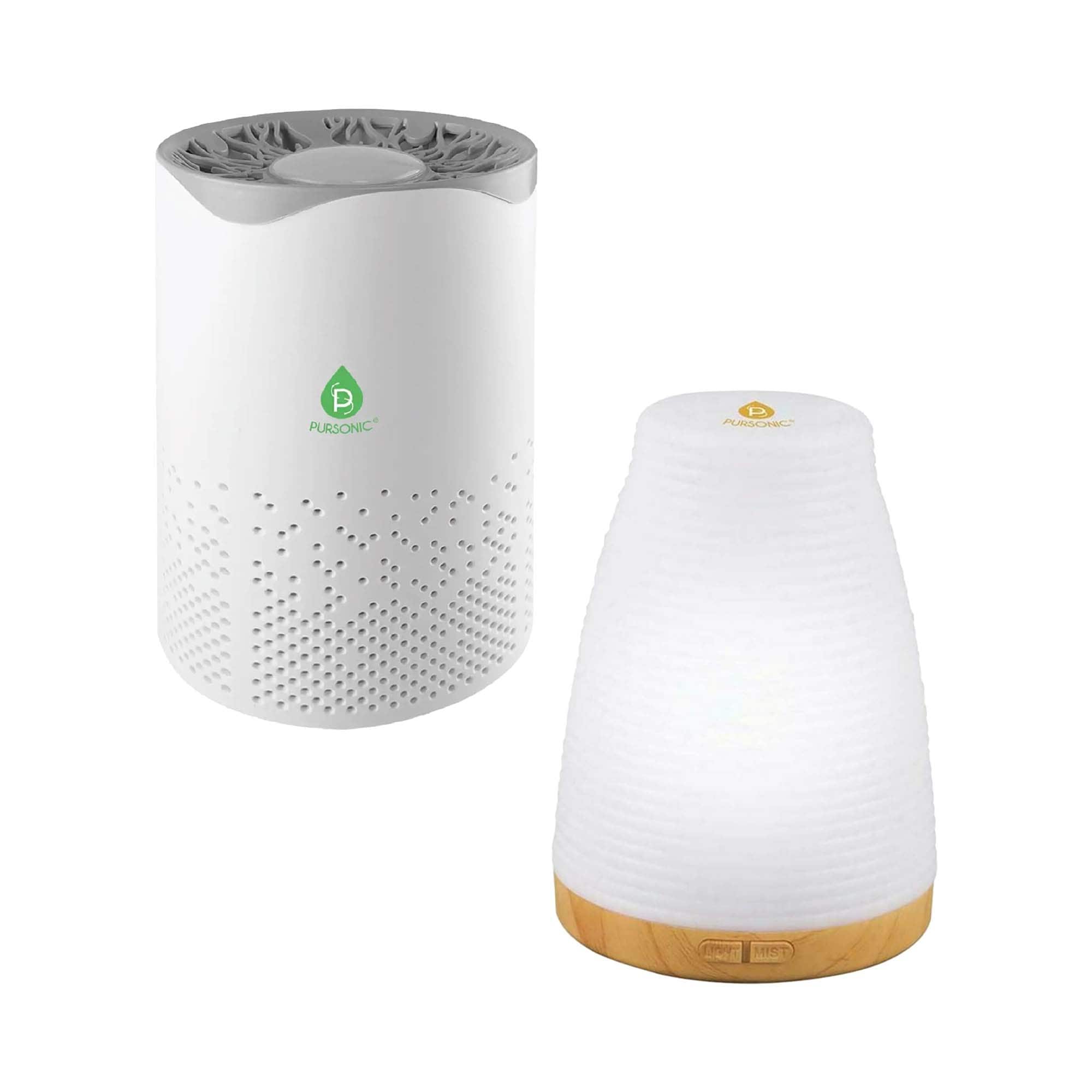 Pursonic ADUSB52-AP200 USB Aroma Diffuser  True HEPA Air Purifier Bundle Clean Air  Relaxing Aromatherapy Anywhere