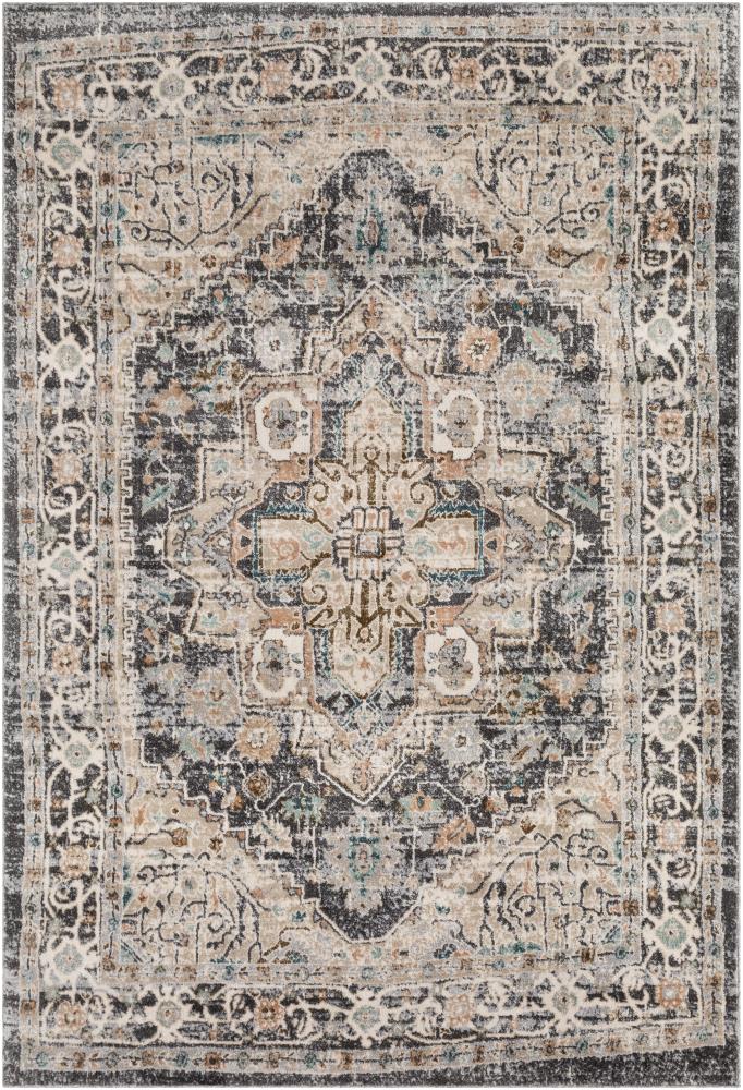 Surya SFT2300-710103 Soft Touch 8 X 10 (ft) Black Medallion Oriental Area Rug