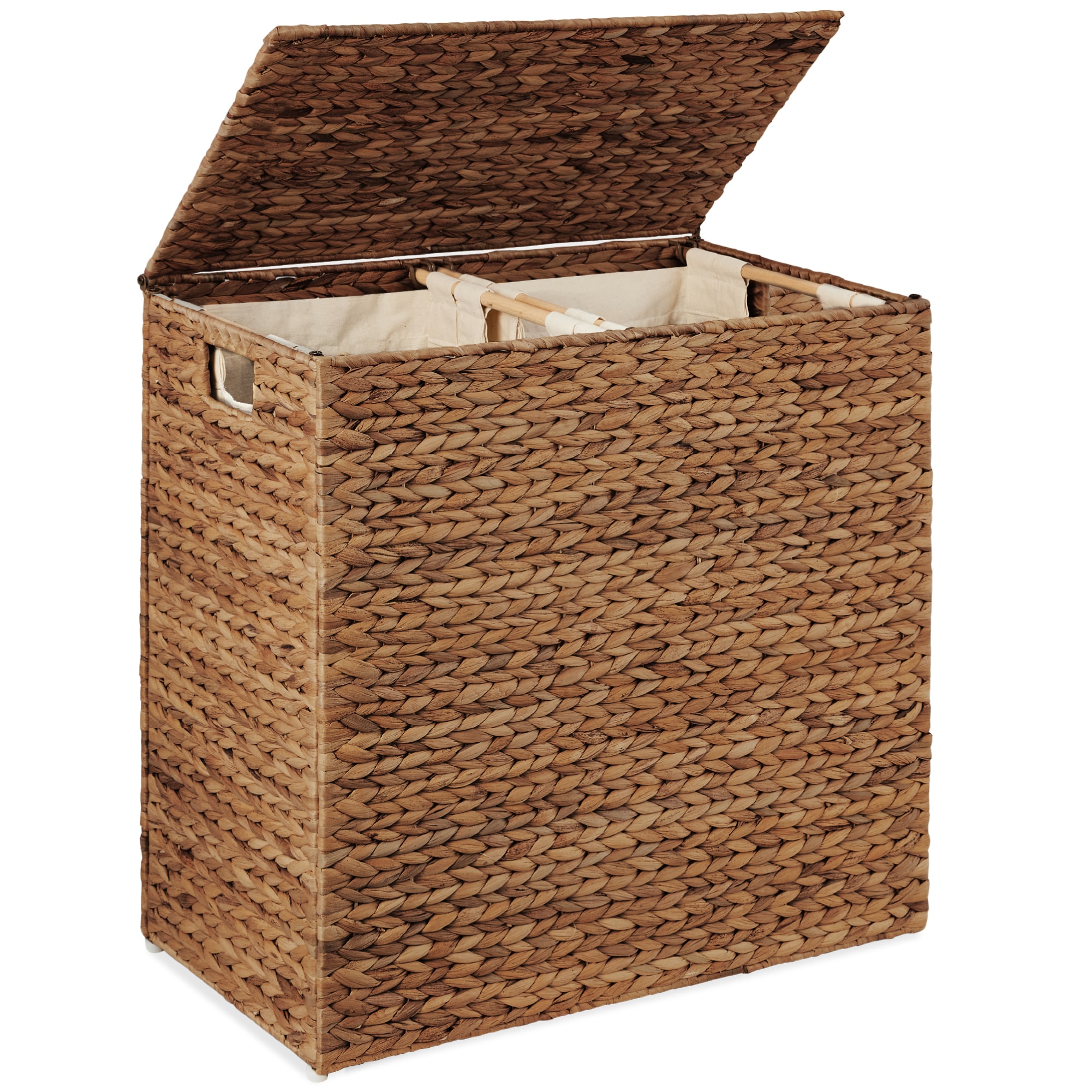 Best Choice Products -  X-Large Laundry Hamper W/ Lid Woven Hyacinth Laundry Basket W/ Liner 53 G...