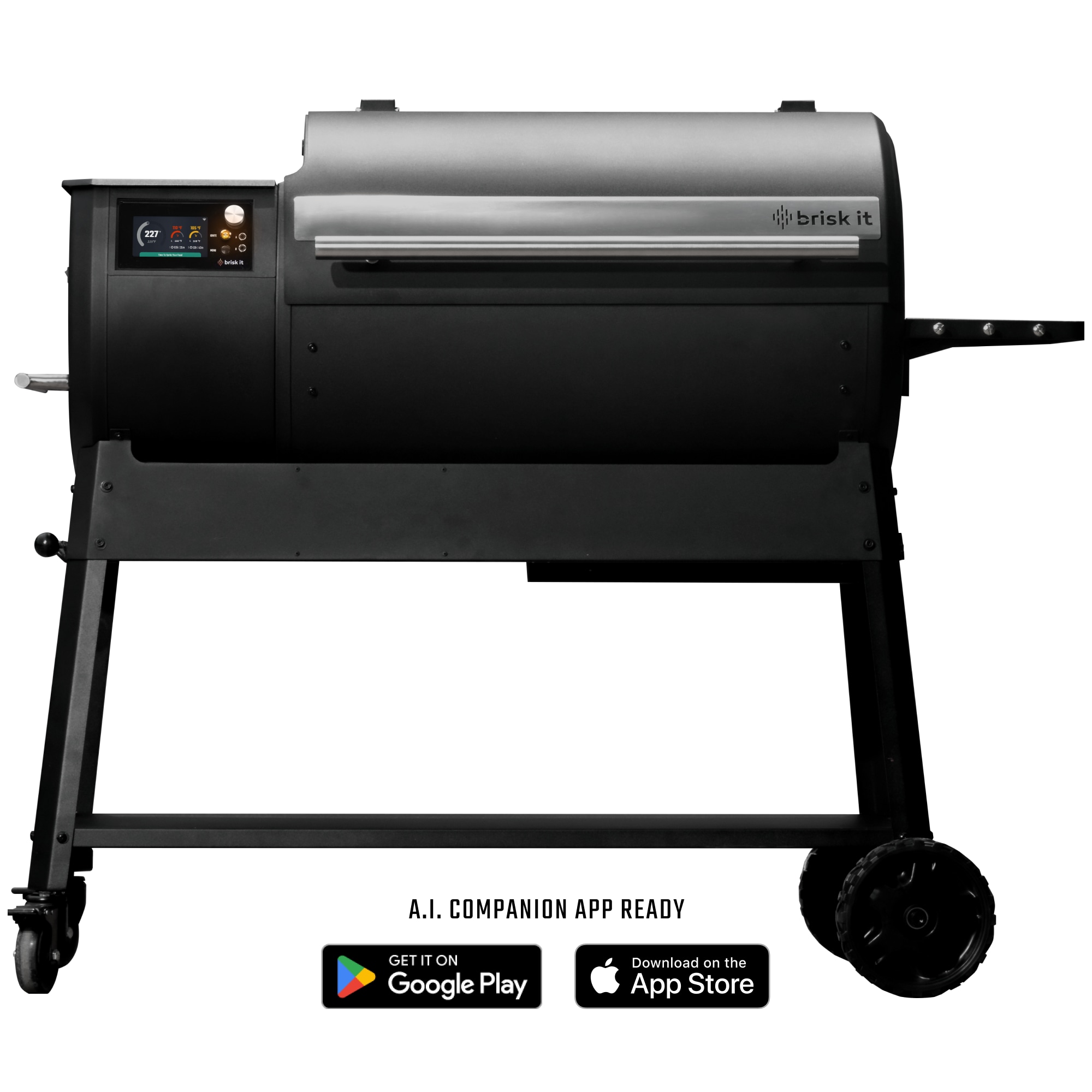 Brisk It BGO940 940.00-Sq. in black Pellet Grill with Smart Compatibility
