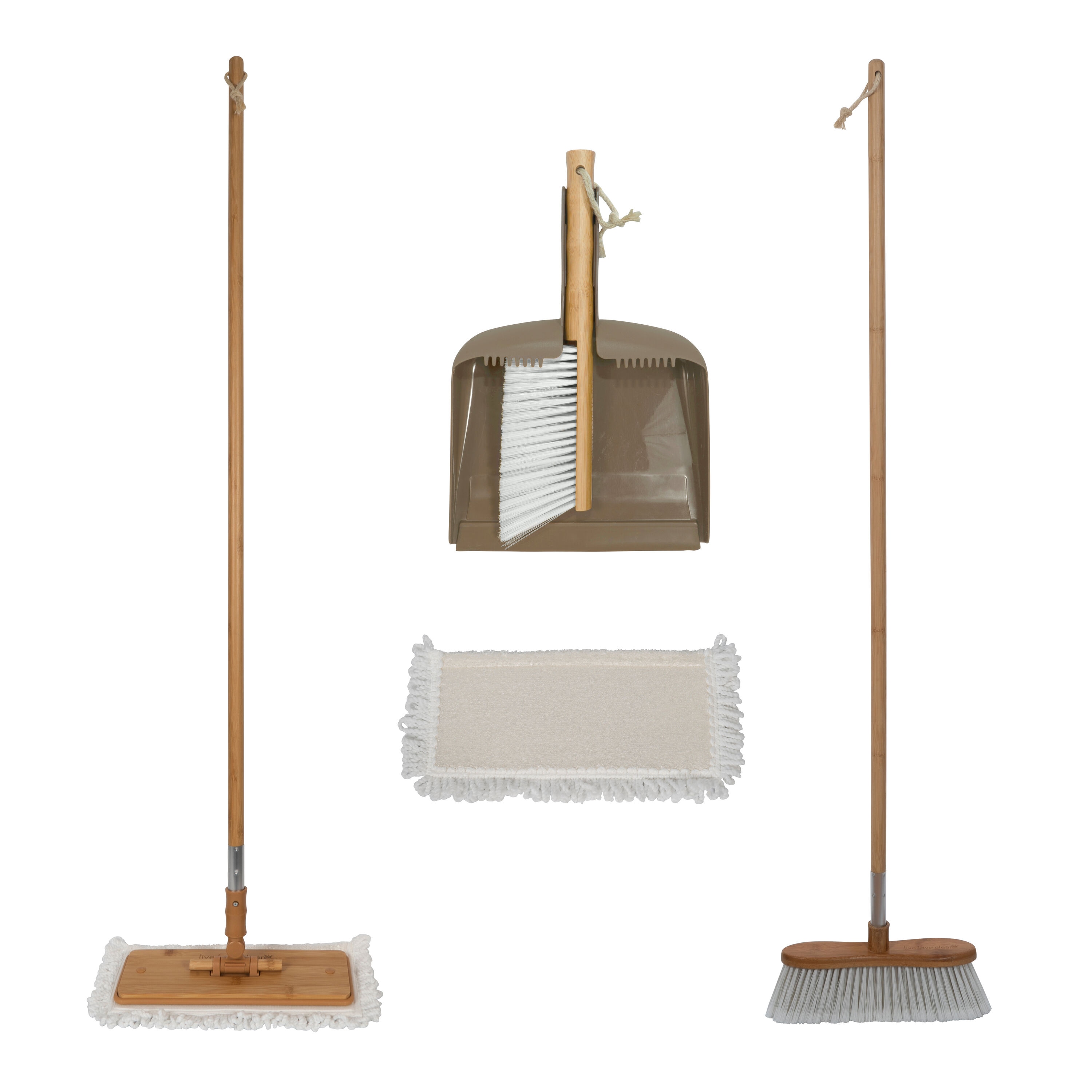 11.4 in. Broom and Dustpan Set for Home Upright Dustpan and Broom