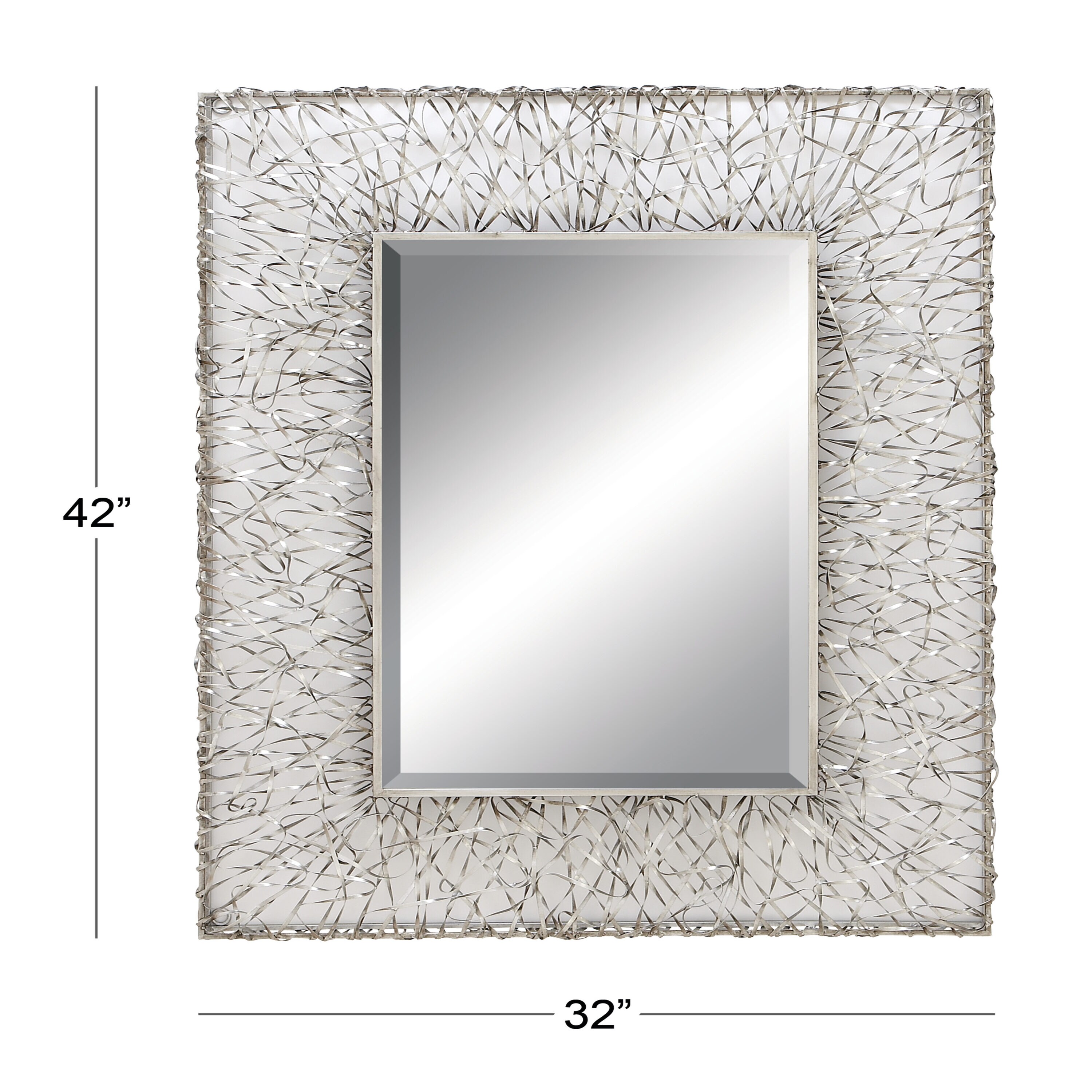 Silver Rectangular Full Length Iron Wall Mirror