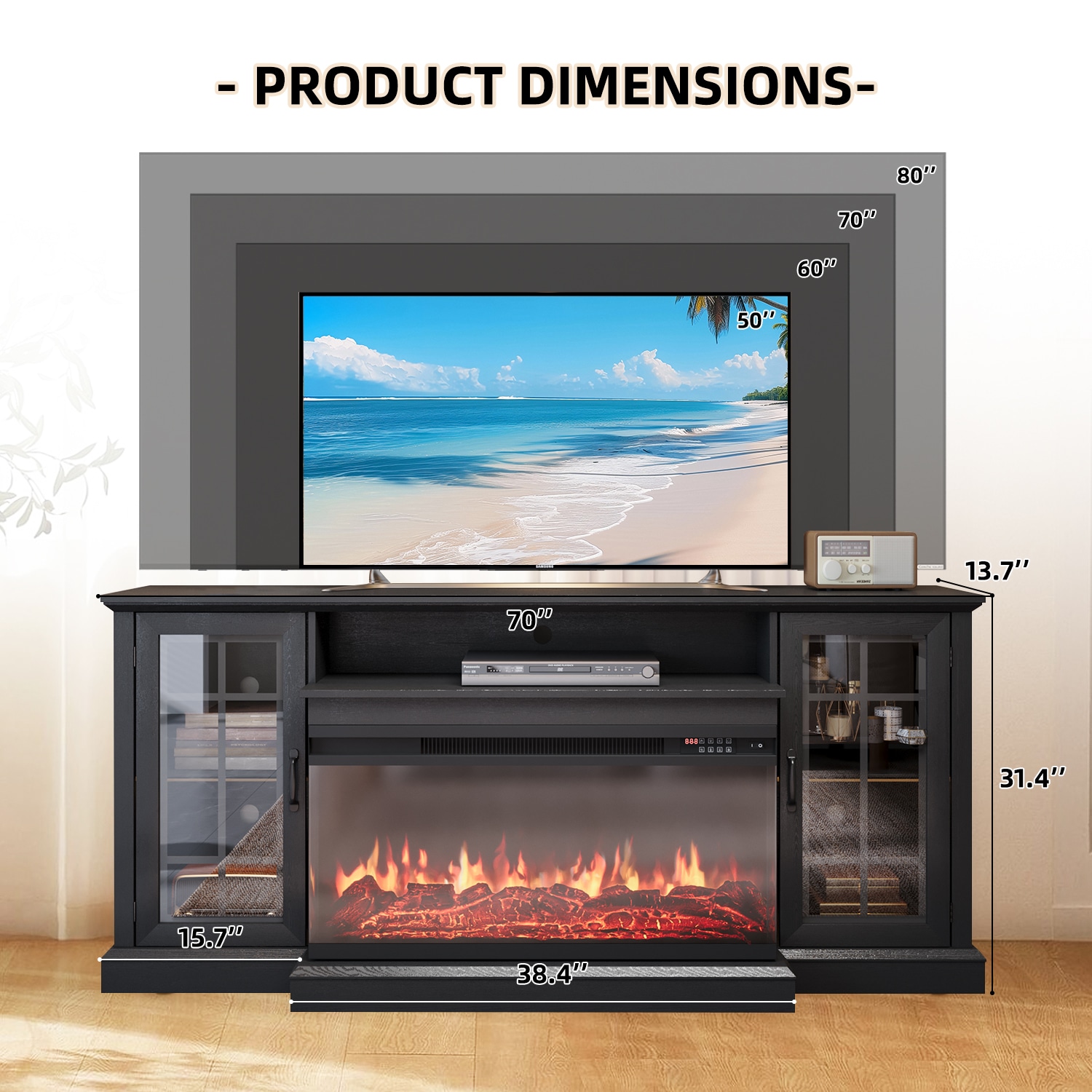 Bapipro TE11A317B Electric-Fireplaces - View #5