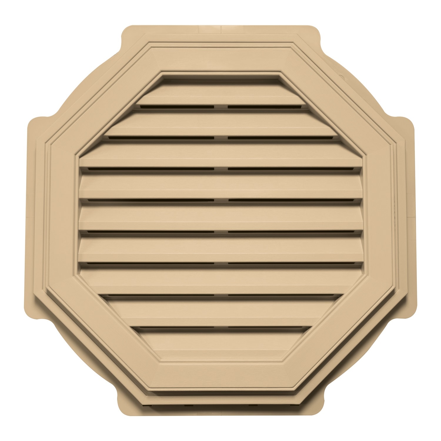 Builders Edge 120012727045 27-in x 27-in Sandstone Maple Octagon Vinyl Gable Louver Vent