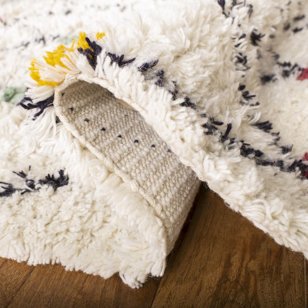 Ivory Hand-Tufted Wool Shag Rug, 4' x 6'