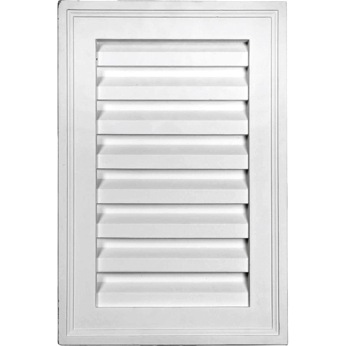 Ekena Millwork GVVE12X18D 10-Inches x 16-Inches White Rectangle Urethane Gable Louver Vent