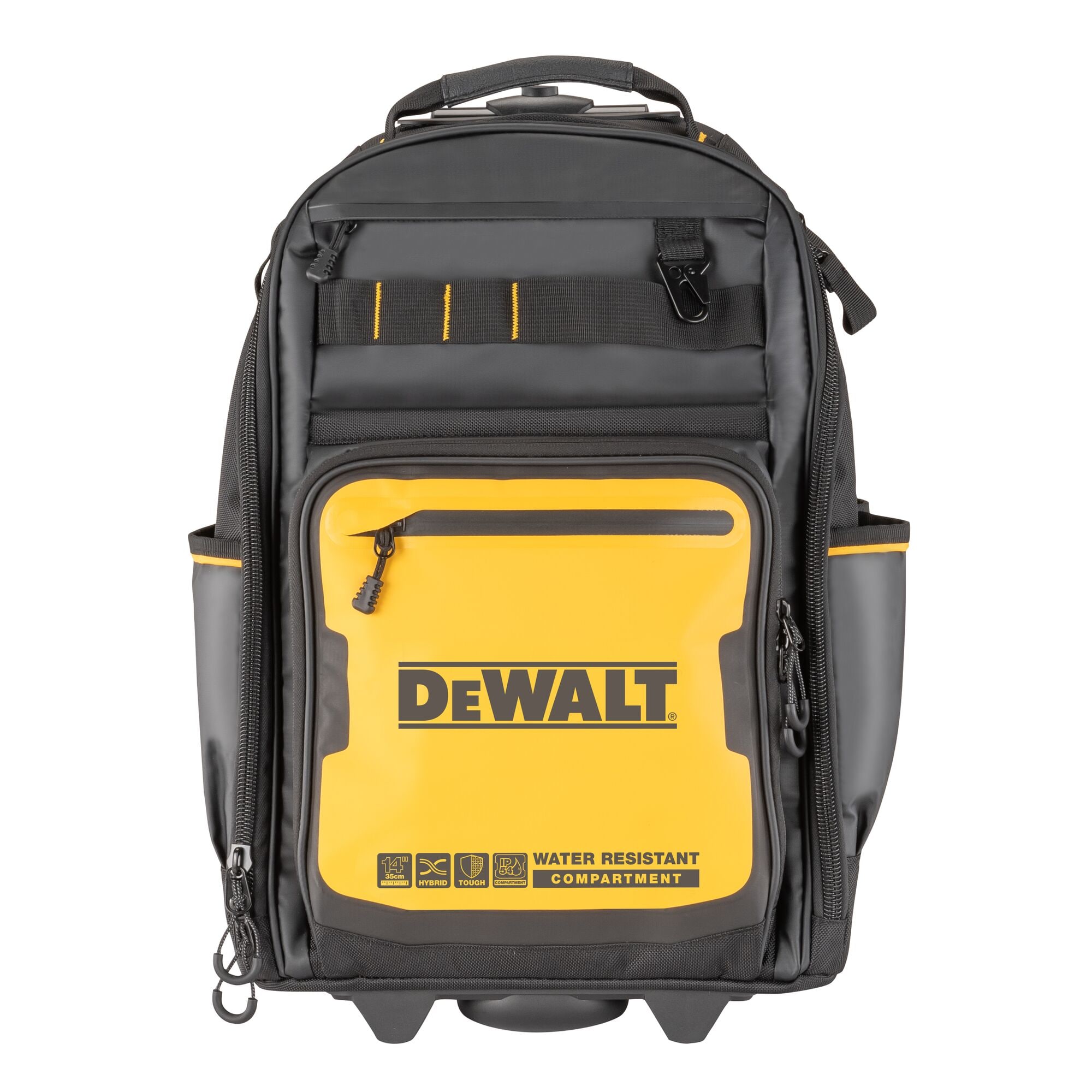 DEWALT Black/Yellow Ballistic Nylon 9.375-in Zippered Rolling Backpack DWST560101 Sansujyuku sansujyuku.com