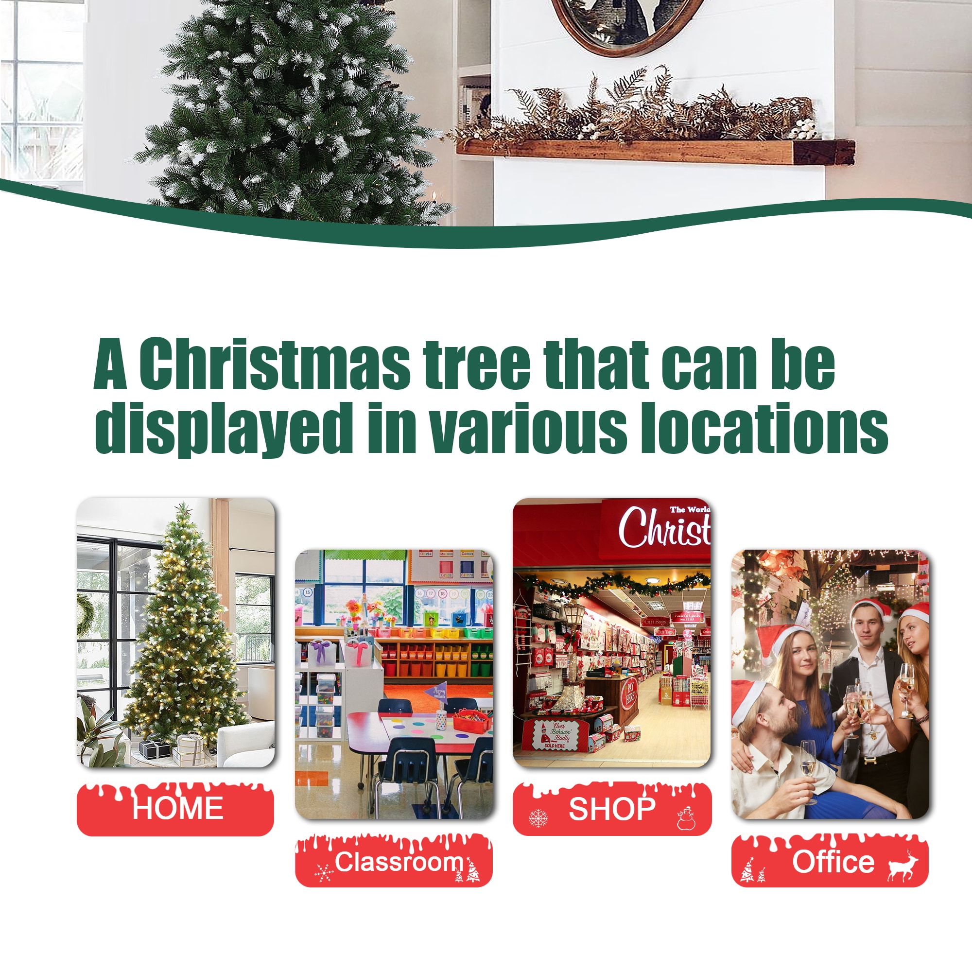 LuxenHome WHAP1805 Artificial-Christmas-Trees - View #12