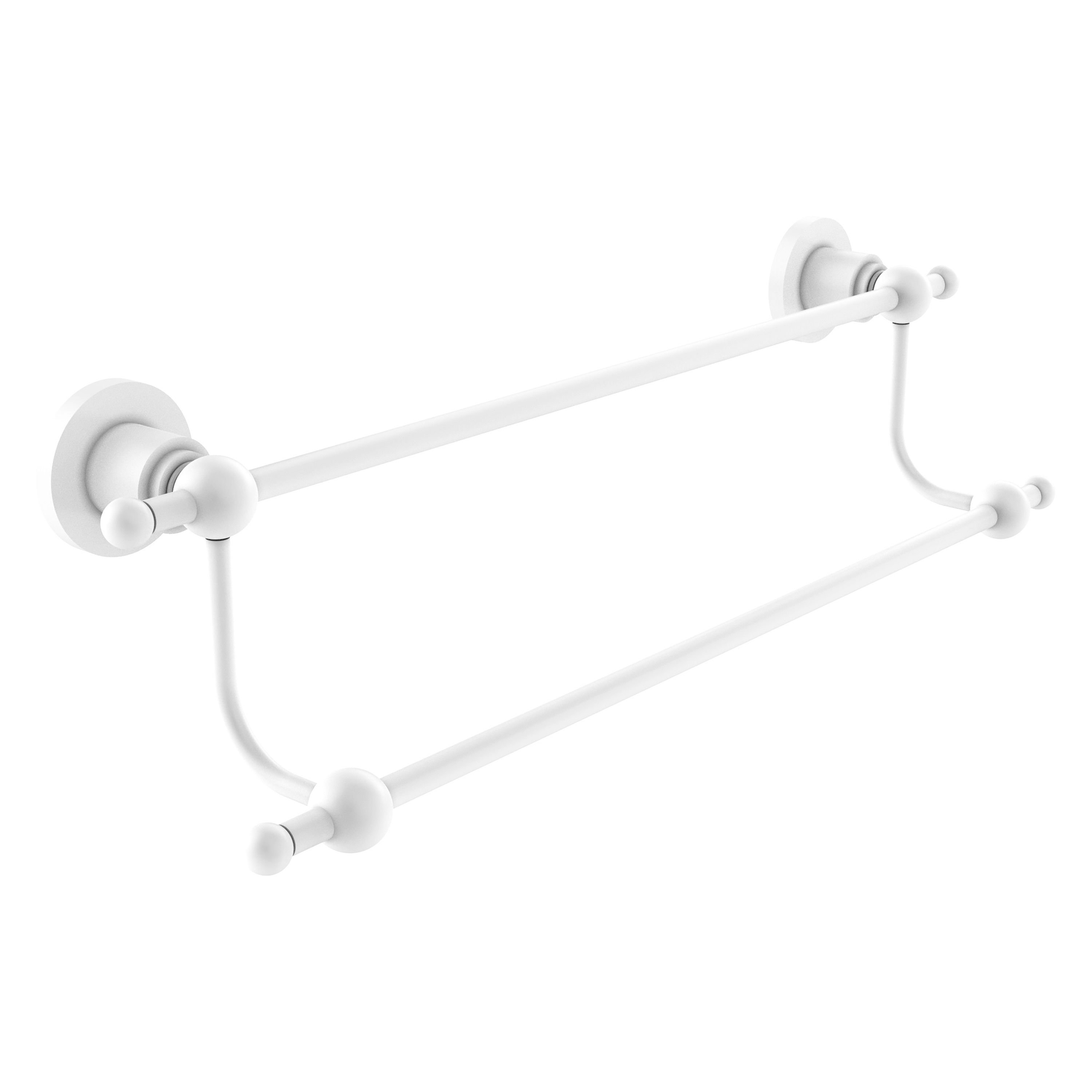 Allied Brass AP-72/36-WHM Astor Place 36-in double Matte White Wall mount Double Towel Bar