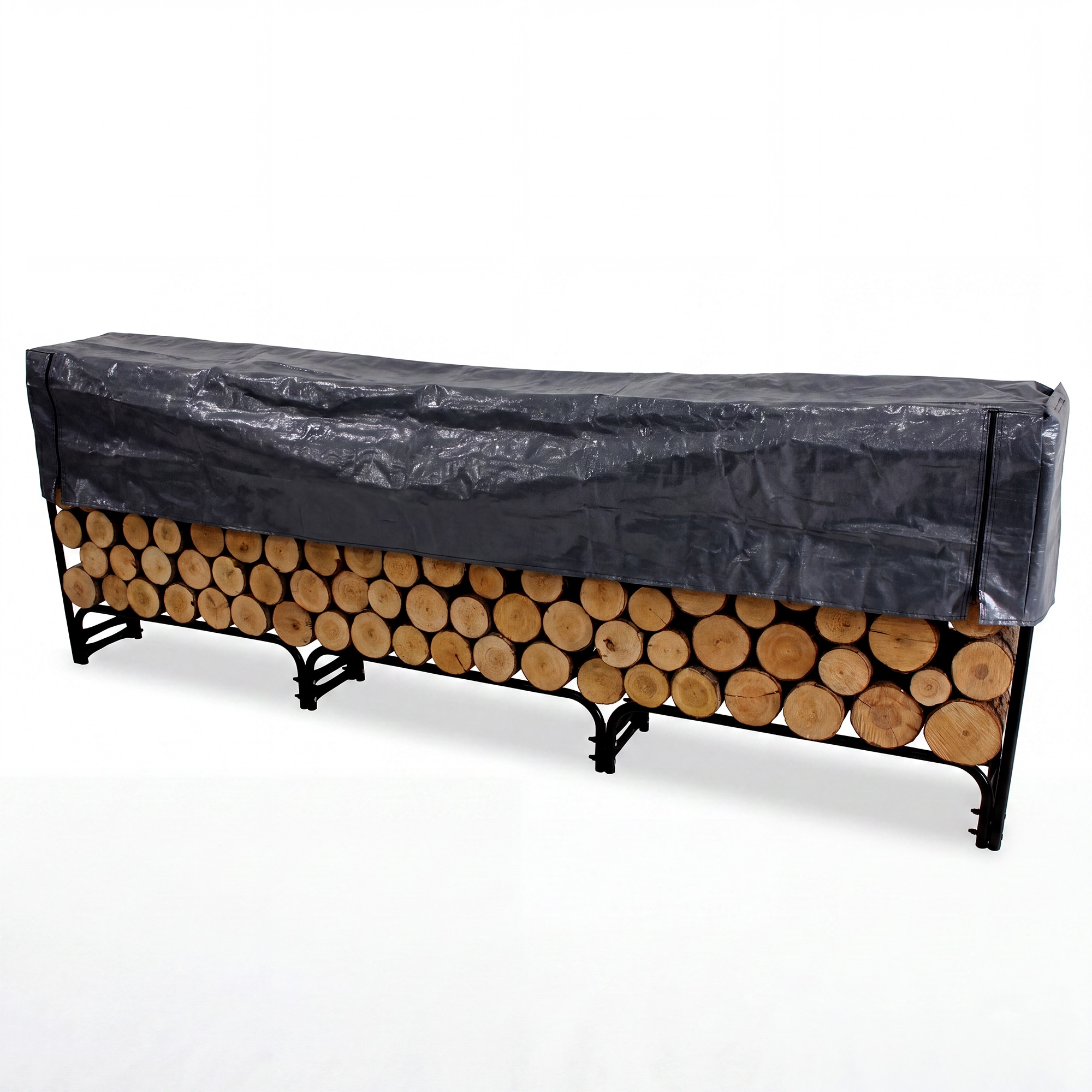 Garvee Alloy Steel Firewood Storage Rack with 8 Stabilizing Legs Raised ...