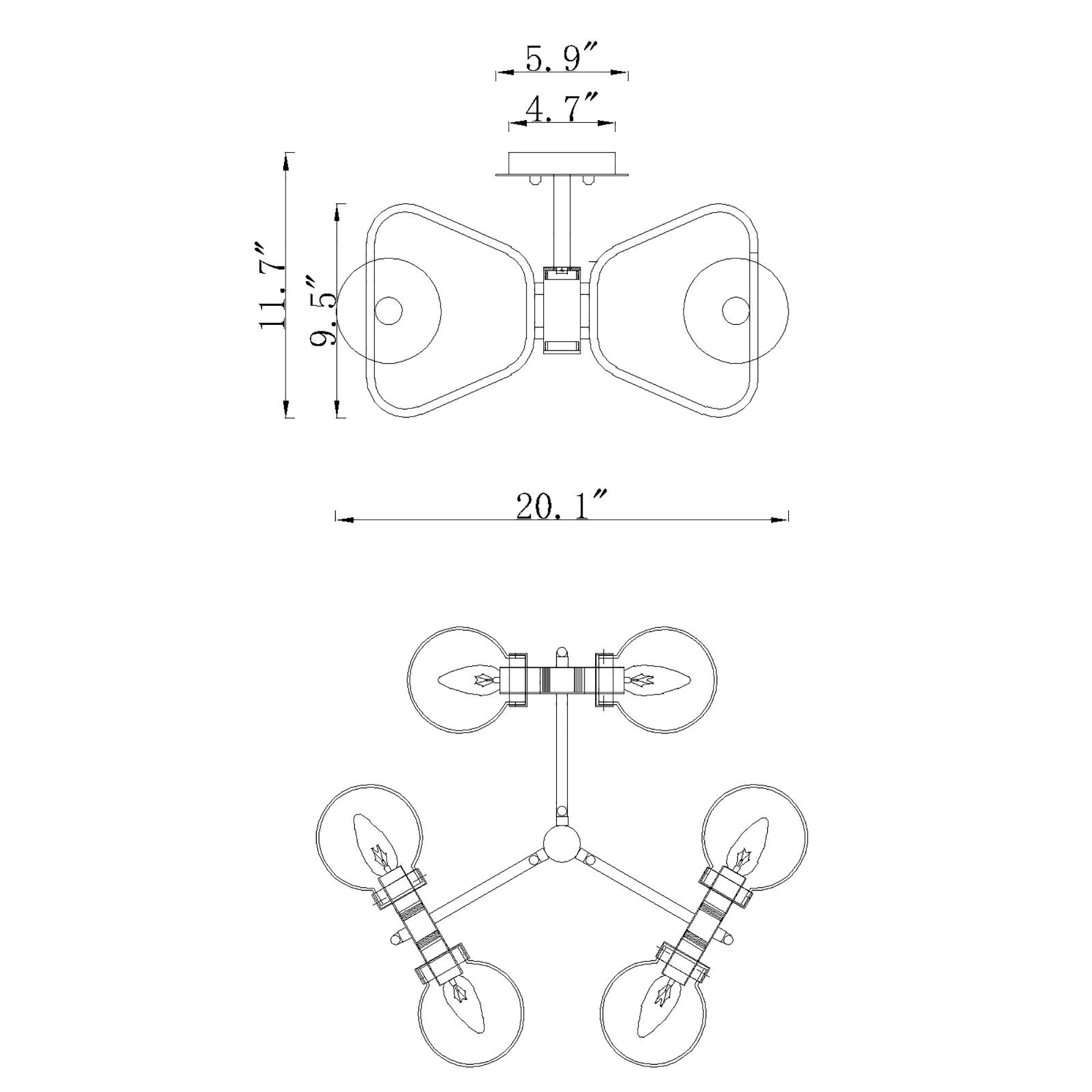 Warehouse of Tiffany MX45/6MG flushmounts - View #3