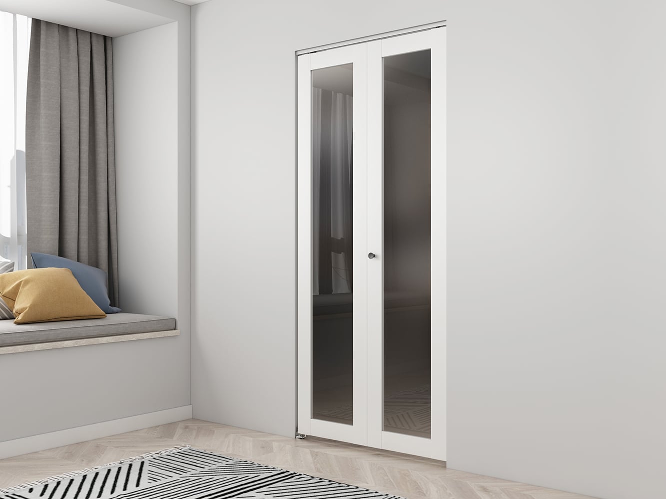 CALHOME BIFOLD-XC48-36X80-W Bifold-Sliding-Closet-Doors - View #4
