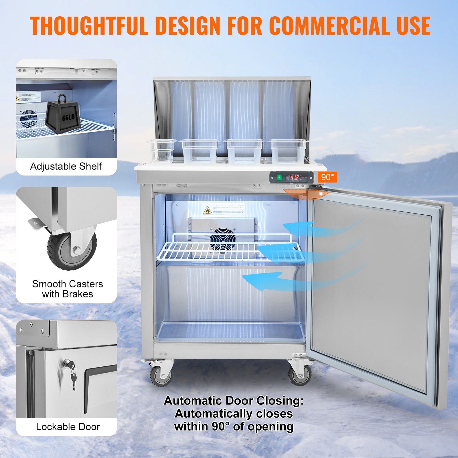 VEVOR F74CUFT28INCH8YKVV1 Refrig-Prep-Tables - View #4