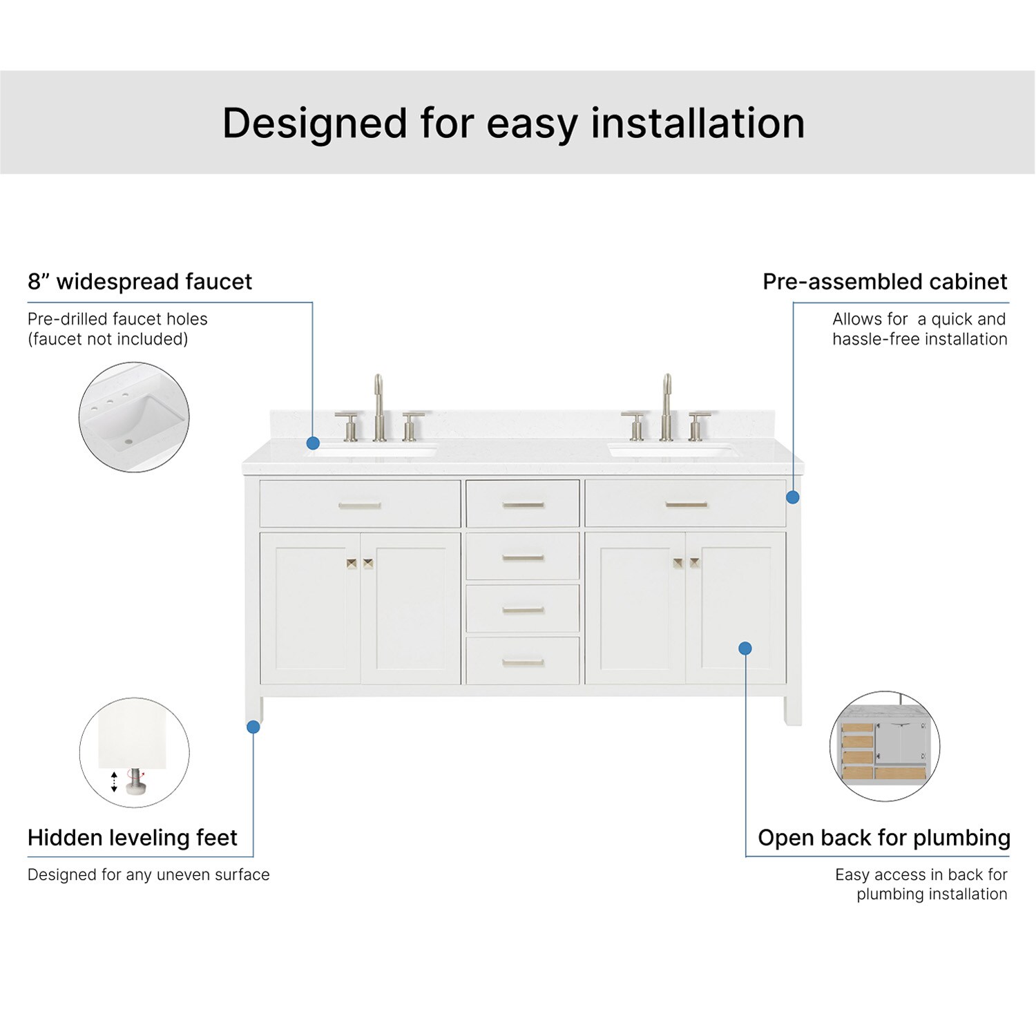 ARIEL H072DCQRVOWHT Bath-Vanity-Combo - View #7