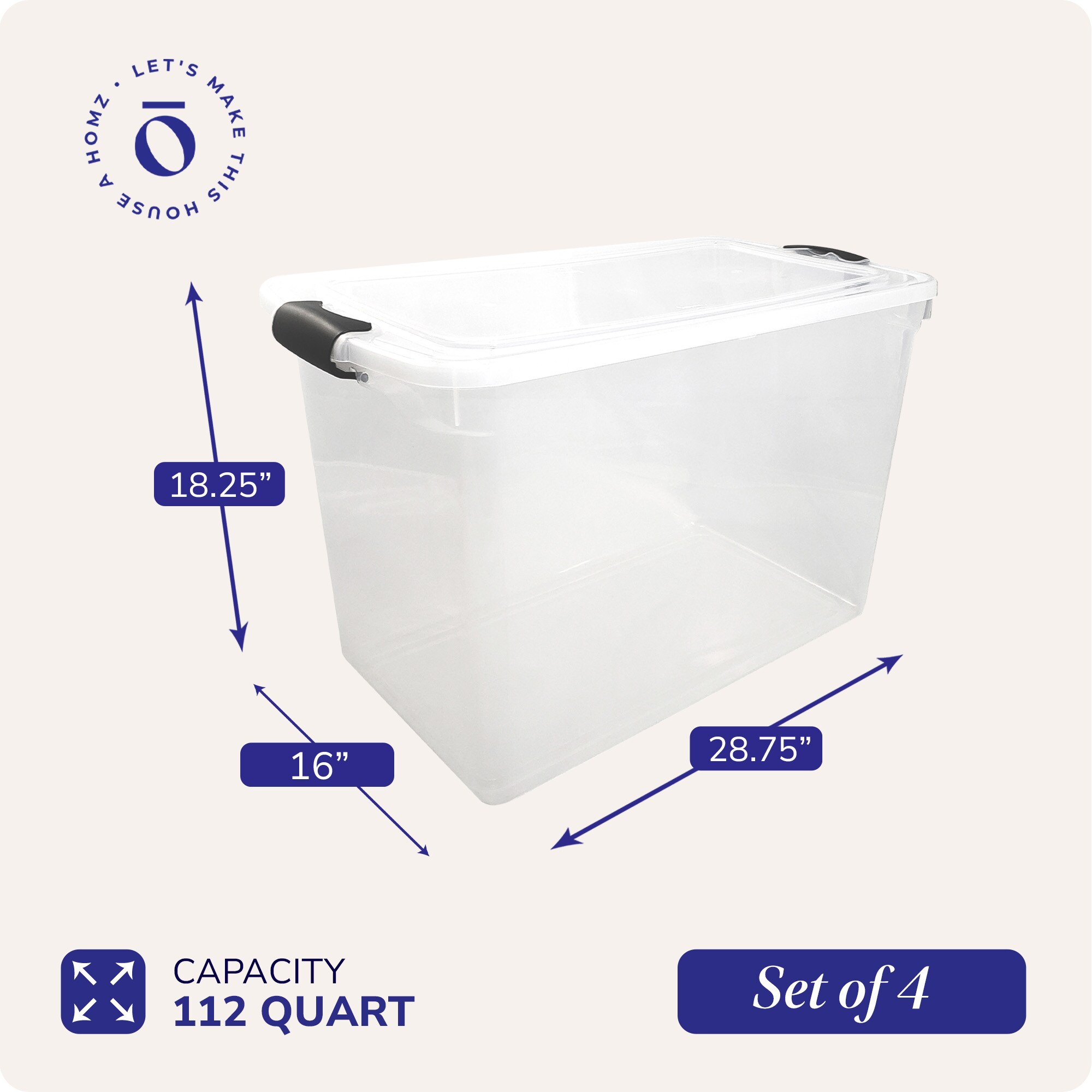 Homz Products 2 X 3450CLGRDC.02 Bins-Baskets - View #3