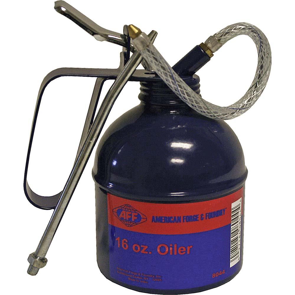 Metal Oil Can Pump Oiler with 2 Spout for All Lubrication Needs - 8oz  Capacity, 9 Flexible Spout, 3 Straight Spout