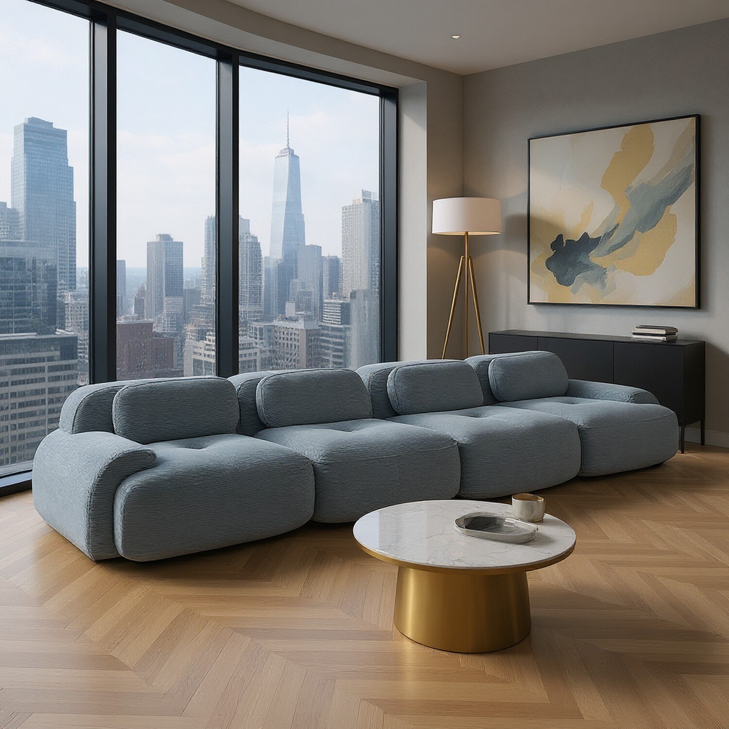 Homy Casa SMZO-WRG-BL Sofas-Loveseats - View #2