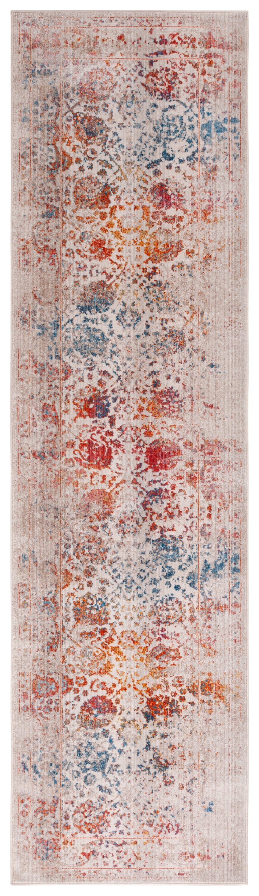 Safavieh VTP409C-28 Vintage Persian Himenz 2 x 8 (ft) Loomed Polyester Light Gray/Multi Rectangular Indoor Distressed/Overdyed Vintage Runner rug