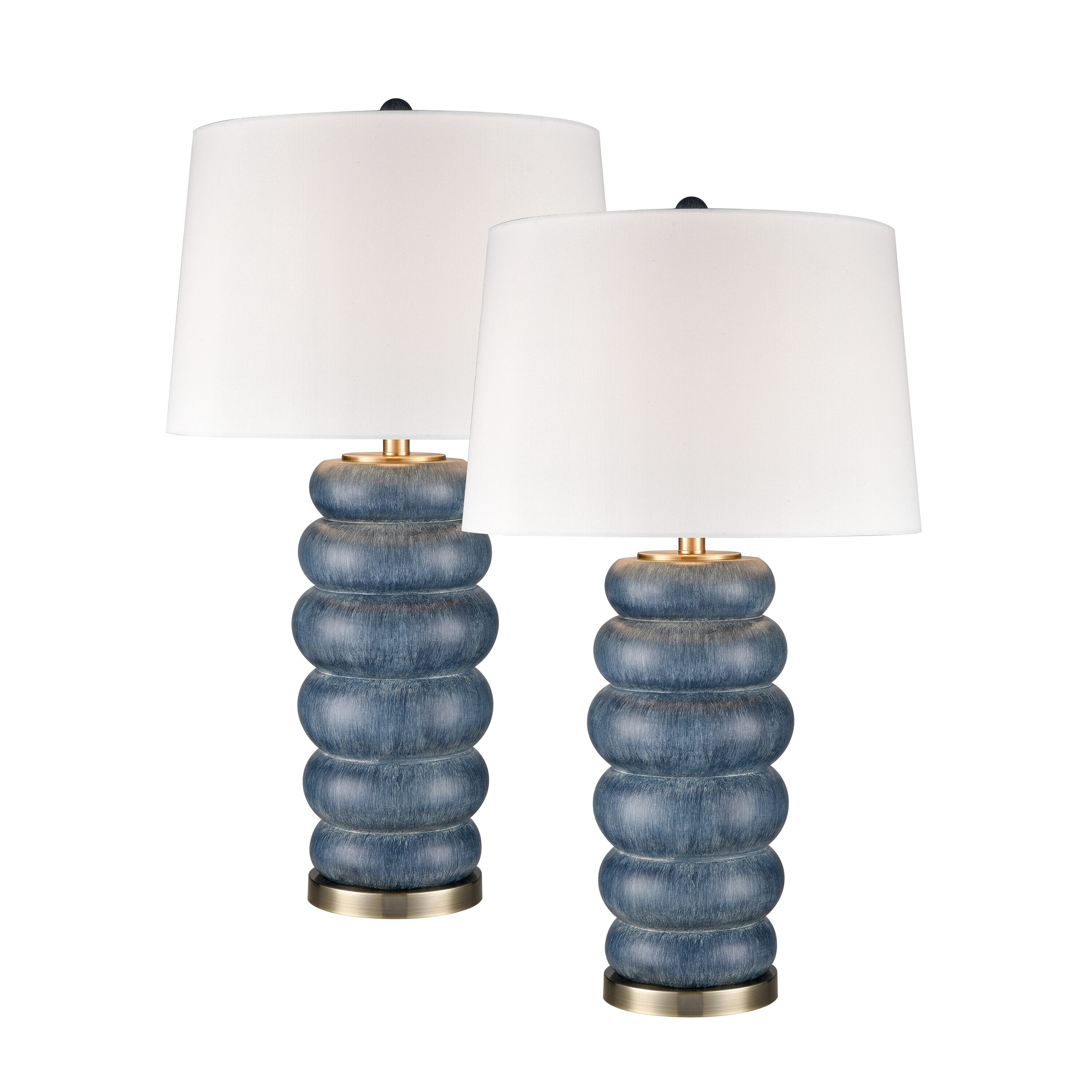 Coal 11-in Blue 3-way Table Lamp with Fabric Shade | - Westmore by ELK Lighting LW-202331298