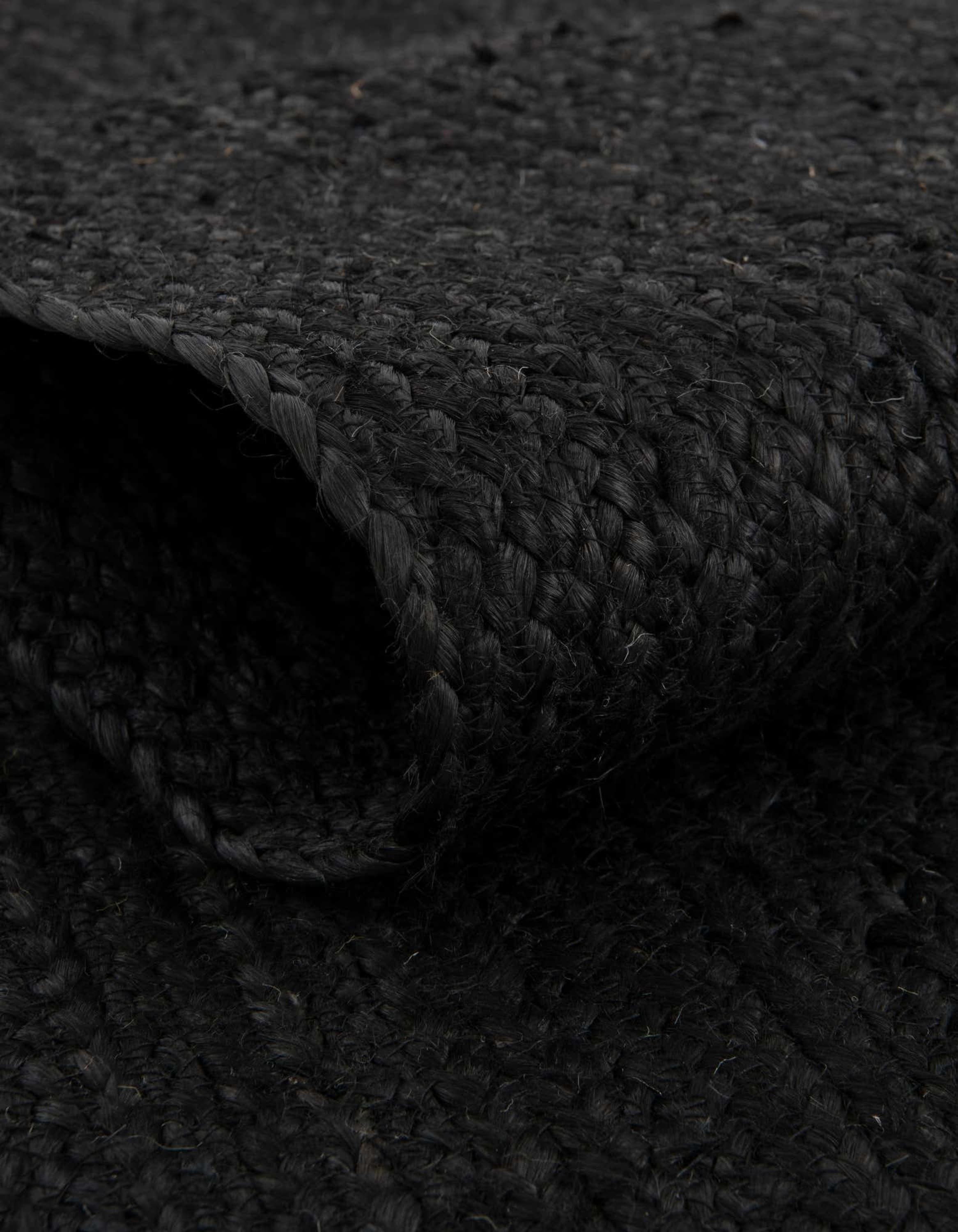 Unique Loom 3195592 Braided Jute 10 x 10 (ft) Braided Jute Black Square Indoor Solid Area rug