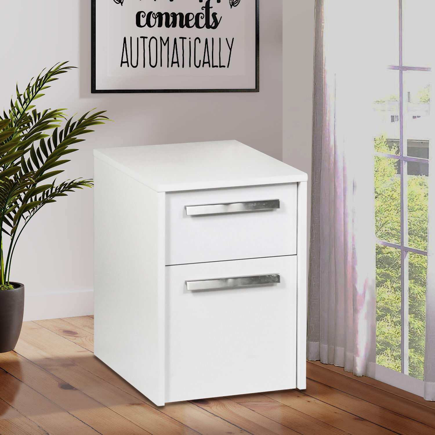 Saint Birch SBAK4300MFWW Miami White 2 -Drawer 15.8-in File Cabinet