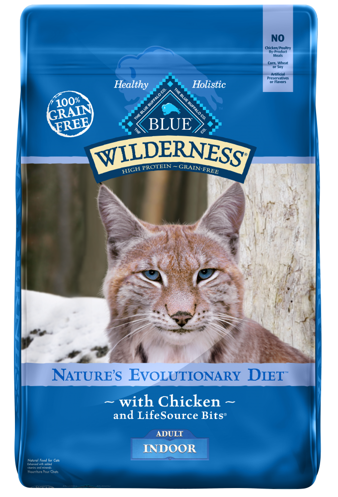 Wilderness Indoor Chicken Cat 11lb - Protein Rich Grain Free Cat Food - Premium Quality with Real Meat, Fruit, and Vegetables | - Blue Buffalo 800307