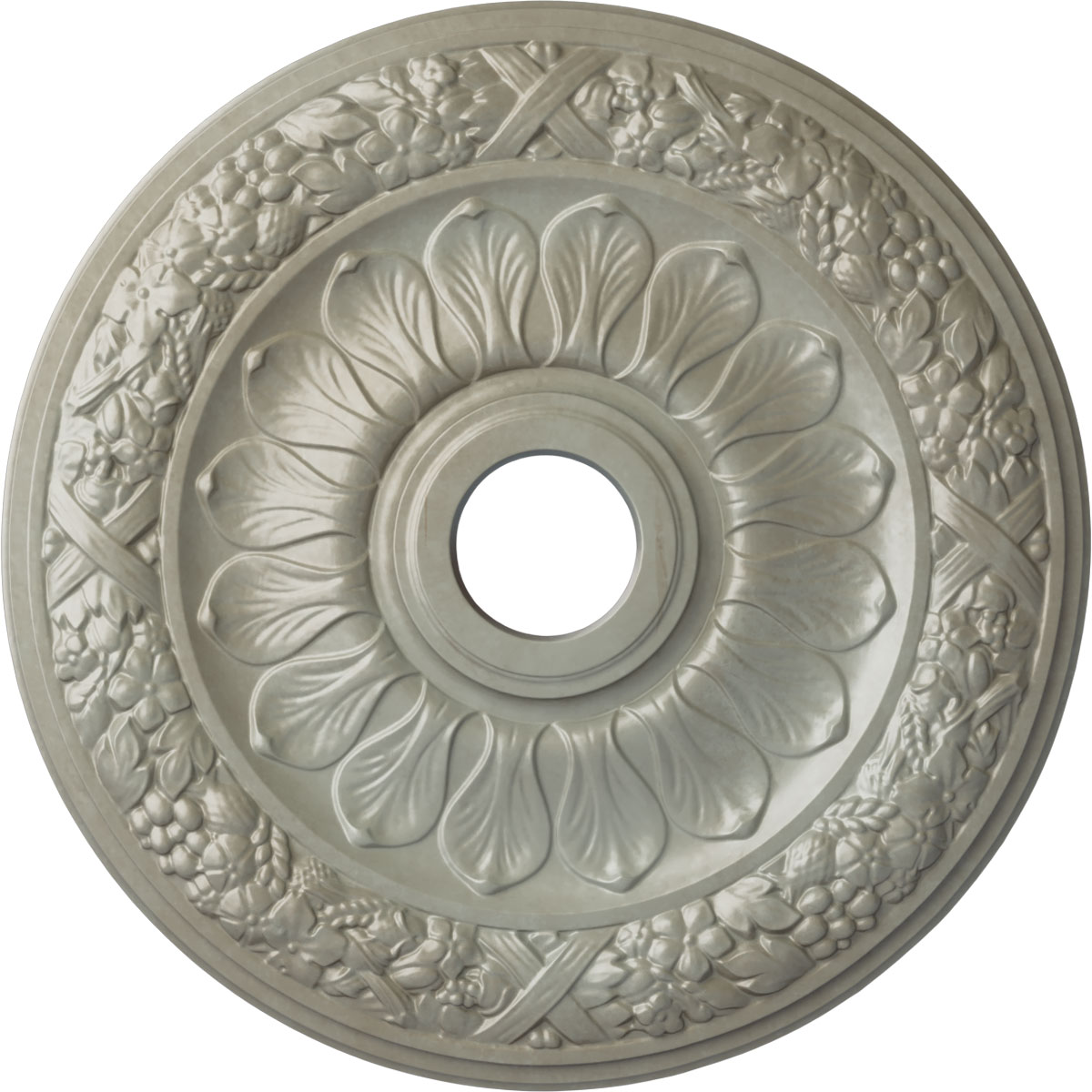 Ekena Millwork CM24SWFLS Swindon 24-in W x 24-in L Flash Gold Polyurethane Ceiling Medallion