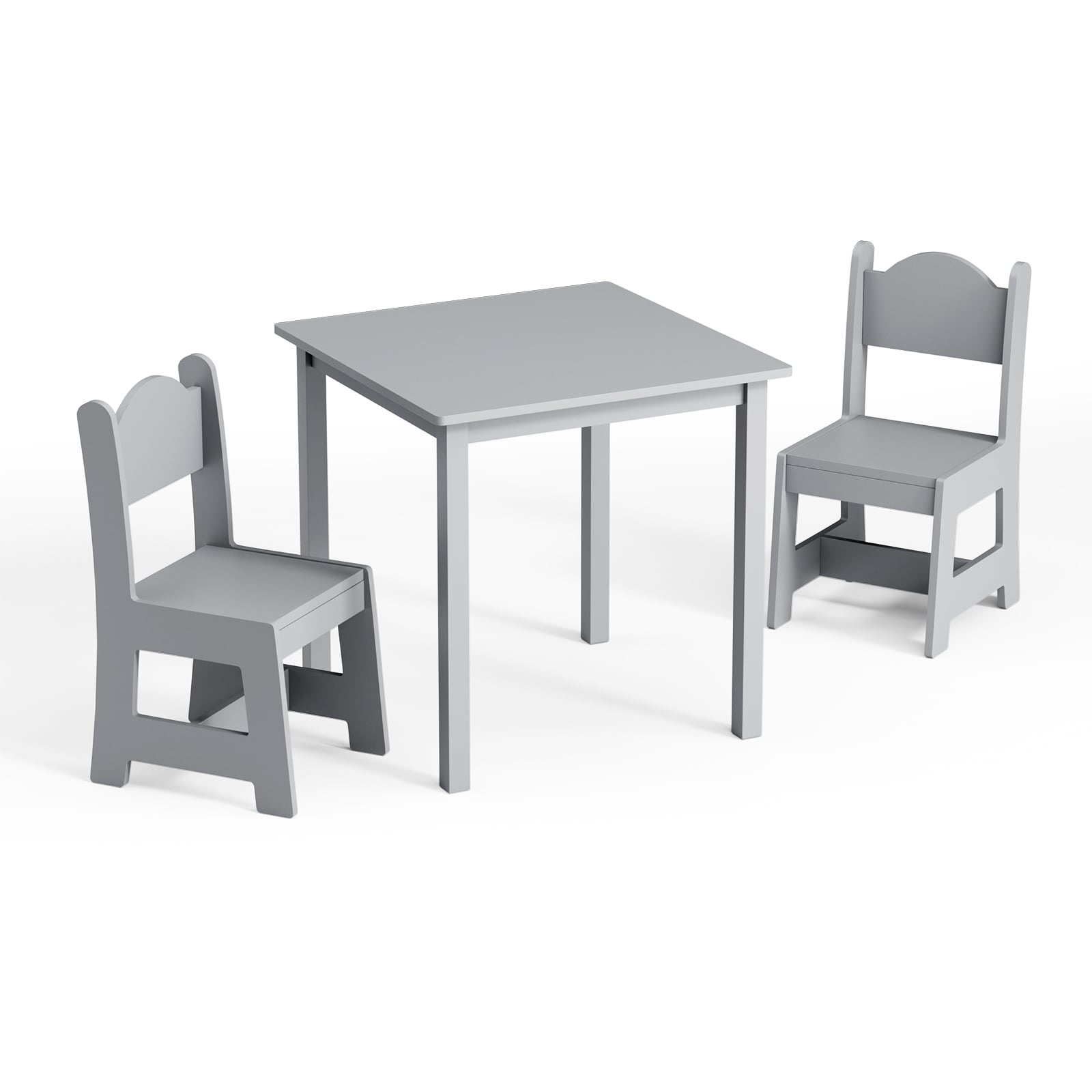 JOYMOR Kids Table Set with 1 Table and 2 Chairs Wooden Activity Table ...