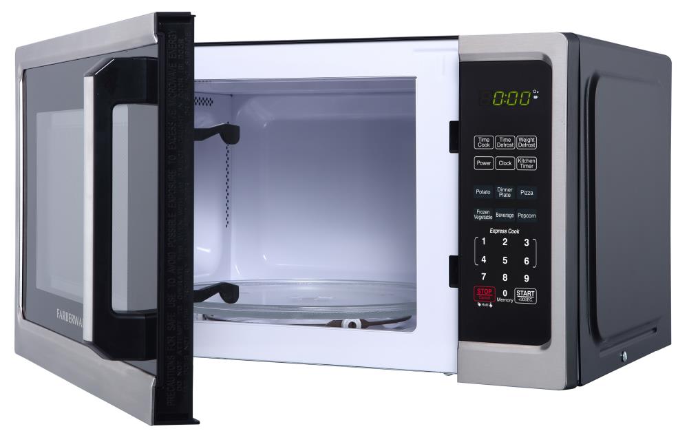 Farberware Classic 0.9 Cu Ft 900 Watt Microwave Oven Stainless SteelBlack  FM09SSE - Office Depot