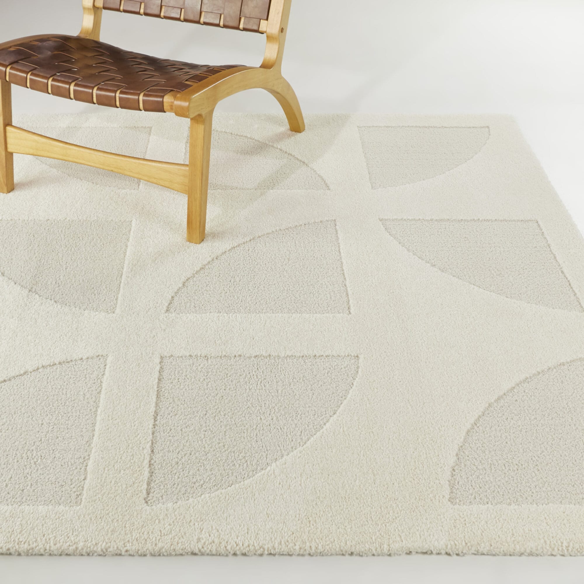 Balta 3101468 5 x 6 (ft) Polyester/Polypropylene Cream Rectangular Indoor Geometric Mid-Century Modern Area rug
