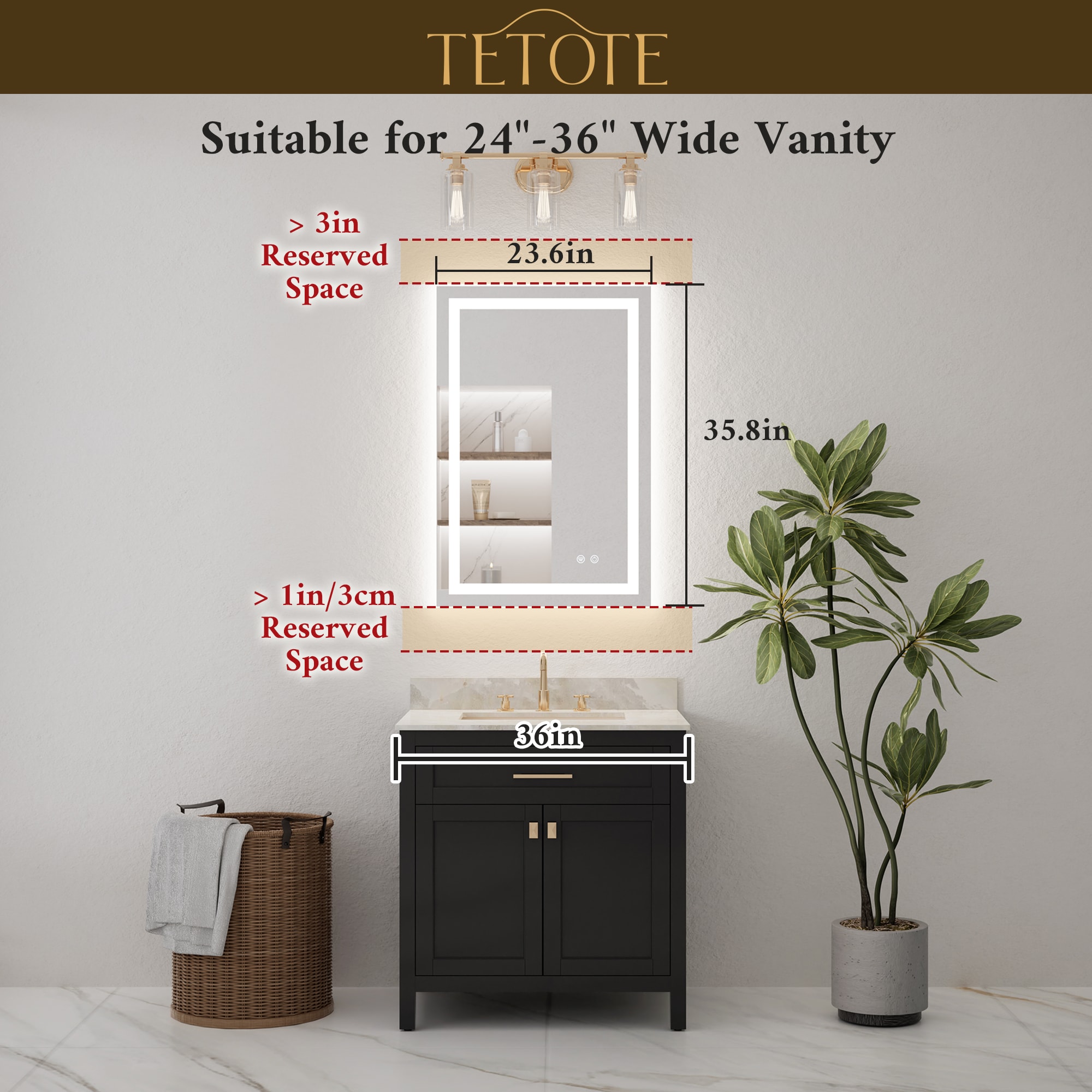 TETOTE LW-TE-BM54-6191F Framed-Bath-Mirrors - View #3