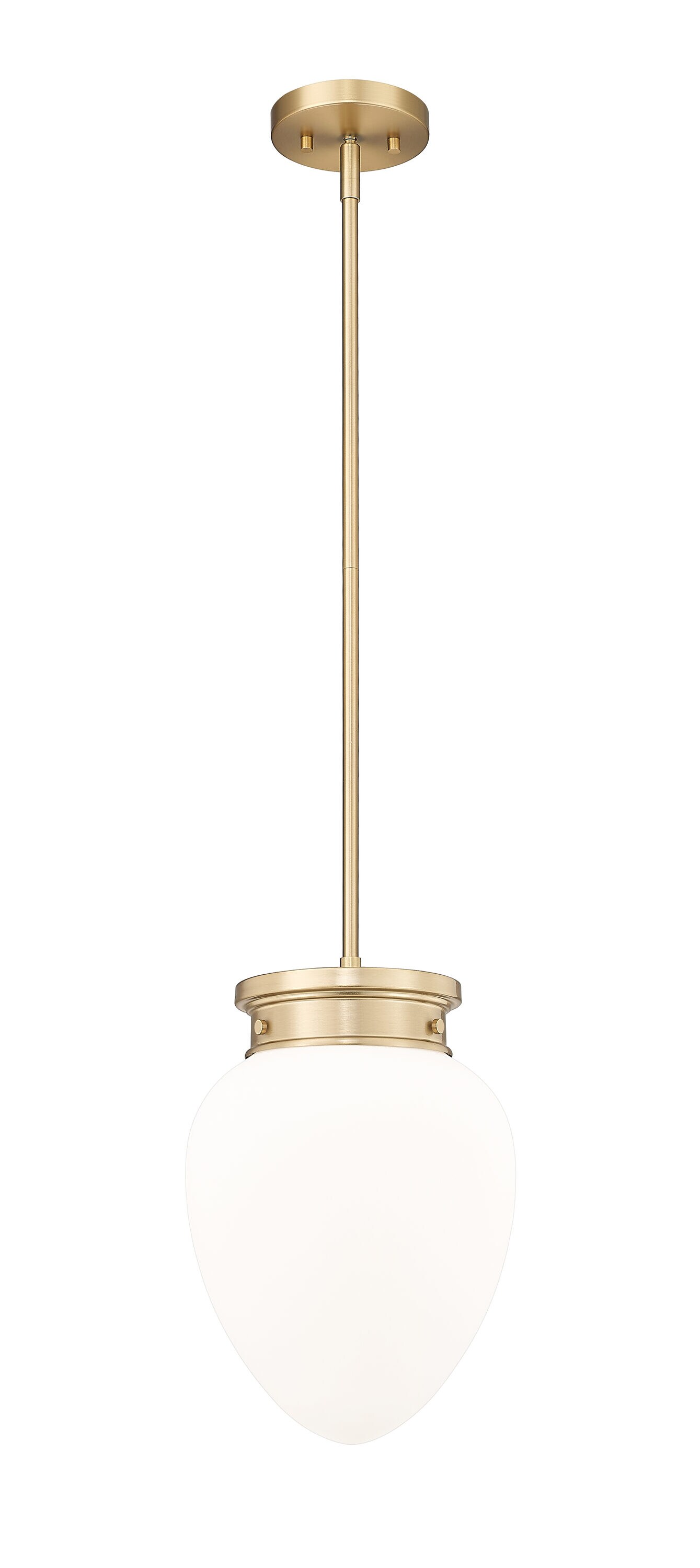 Z-Lite 1945P9-MGLD Gideon 1 -Light Modern Gold Transitional Opal glass Bowl Medium Hanging Pendant light