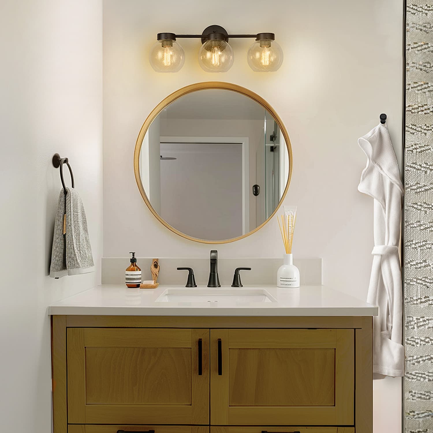 Globe Electric 91009793 Dark Bronze Decorative Bathroom Hardware Set