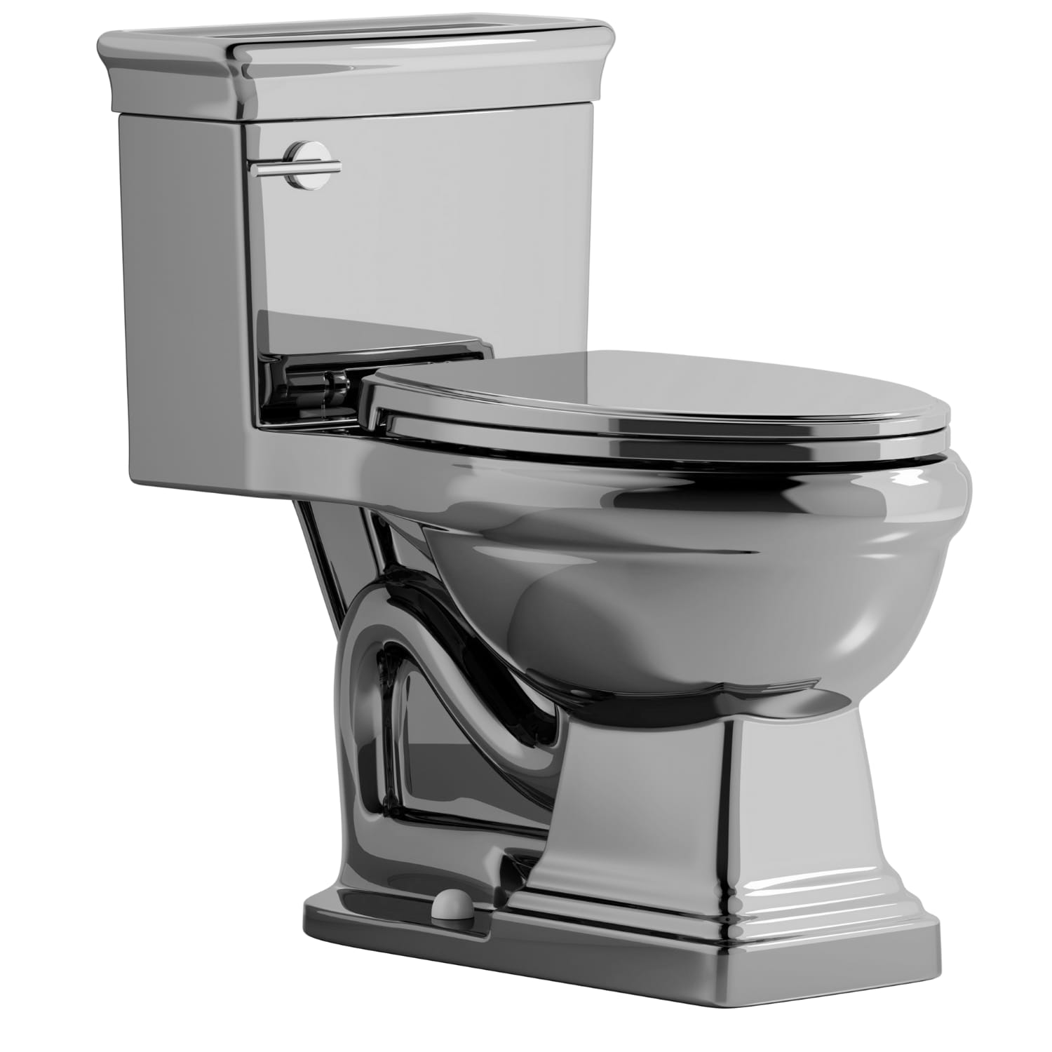 Be UnWhite LSBU01T03 Silver Elongated Chair height 12-in Rough-In 1.28 GPF Single Slow Close Feature 1-piece Toilet