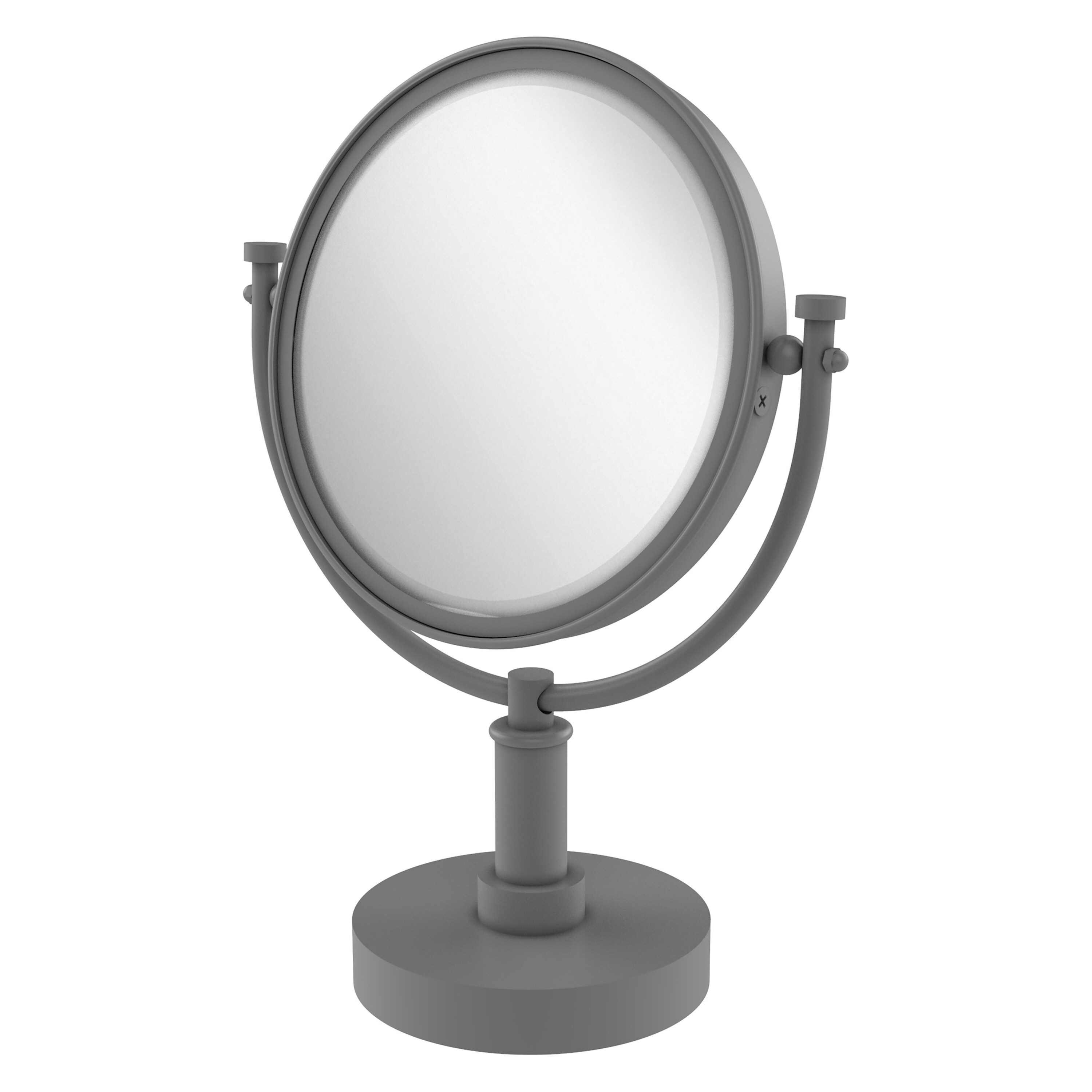 Allied Brass DM-4/2X-GYM 8-in x 15-in Matte Bronze Double-sided 2X Magnifying Countertop Vanity Mirror