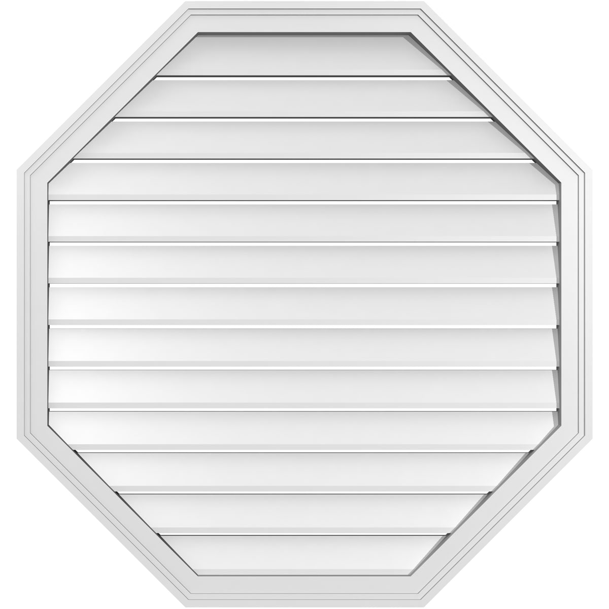 Ekena Millwork GVPOV38X4002SF 38-Inches x 40-Inches Off-white Octagon PVC Gable Louver Vent