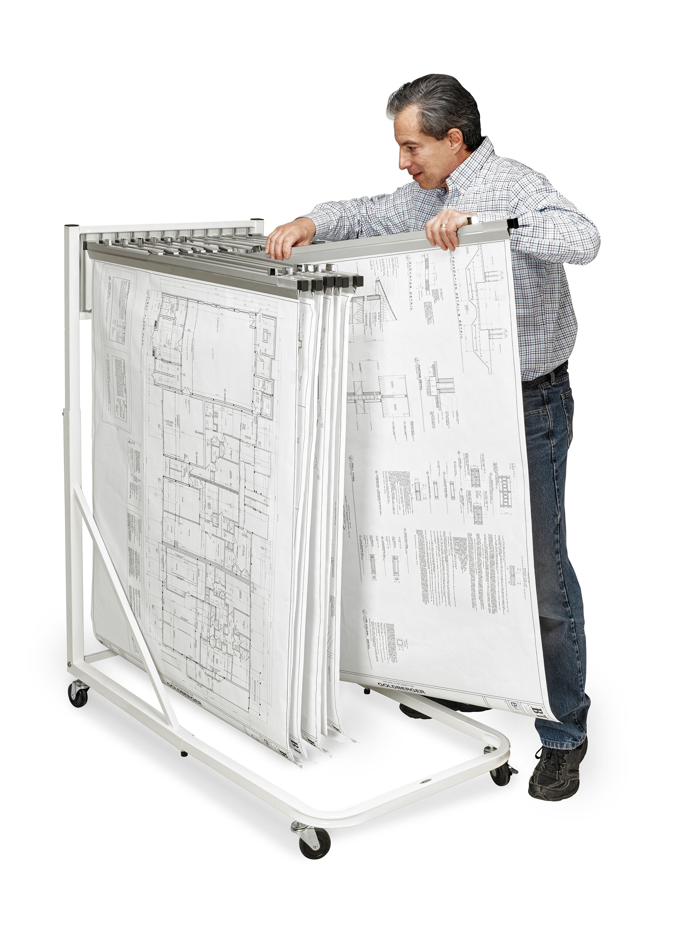 Adir Mobile Blueprint Roll File Holder - Architectural Plan Storage  Organizer fo