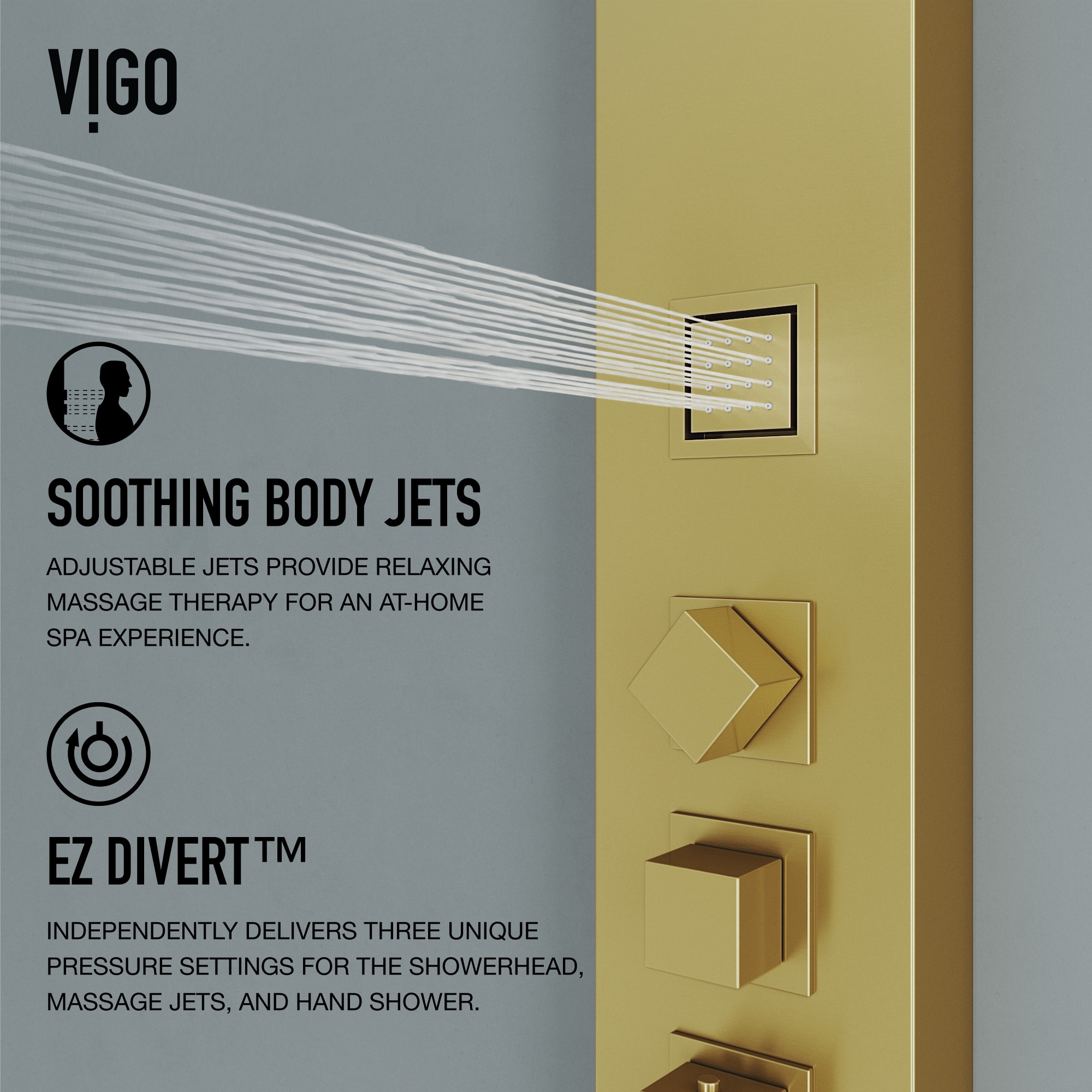 VIGO VG08012MG Showerhead-Bar-Panels - View #7