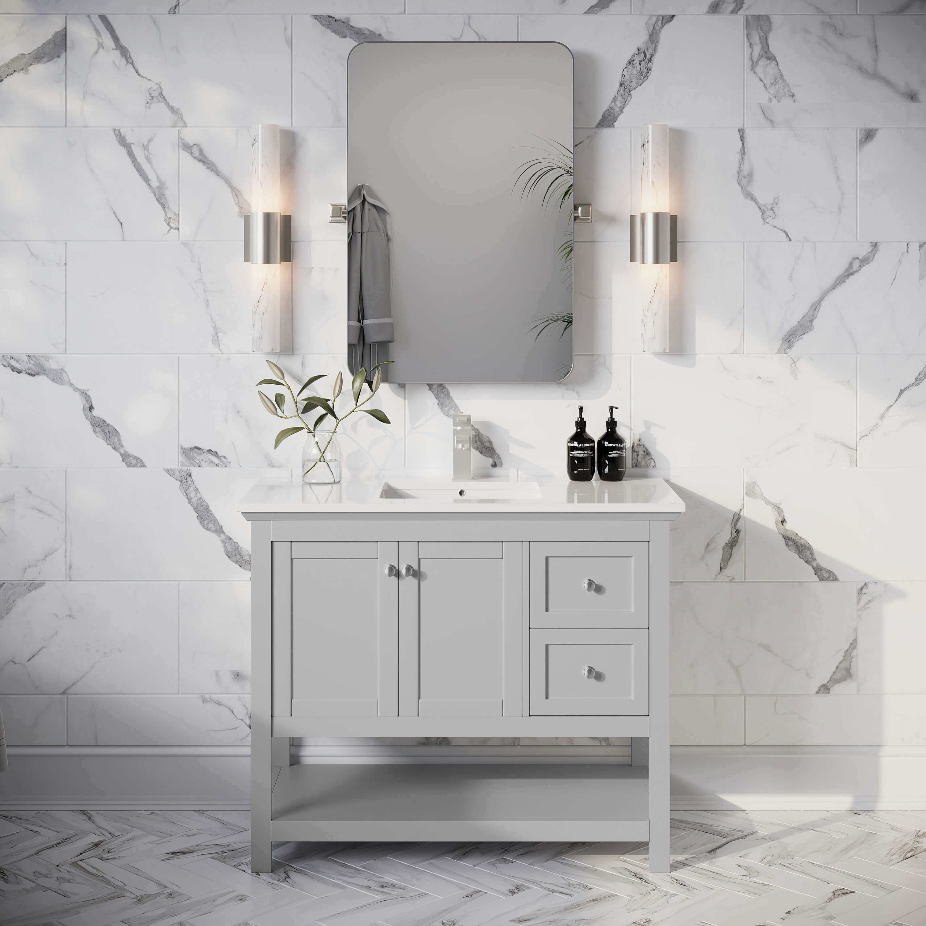 Fresca FCB2340GR-CWH-U Bath-Vanity-Combo - View #5