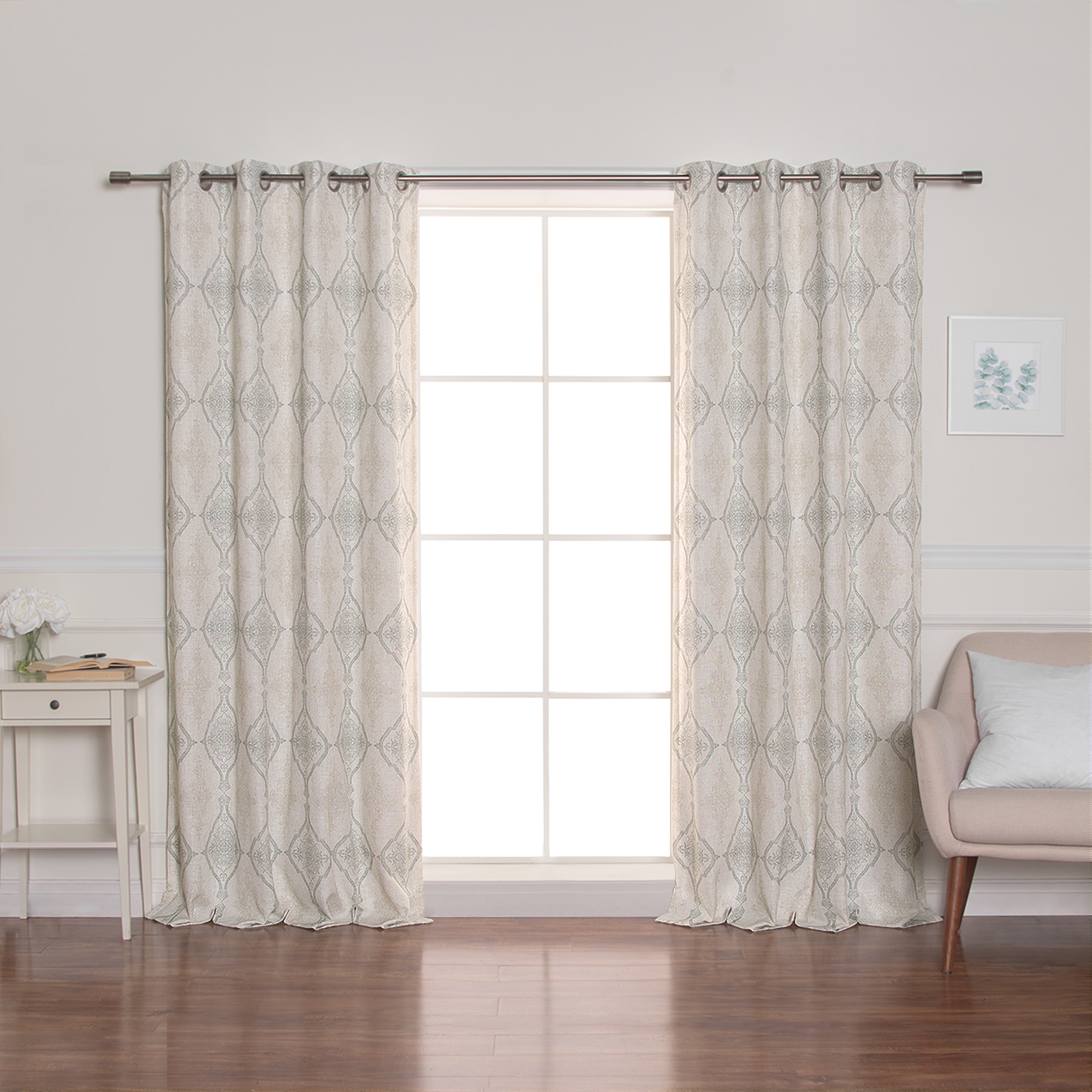 Best Home Fashion JC-14-MED01-84-SAGE 84-Inches Sage Blackout Thermal lined Grommet Single curtain panel