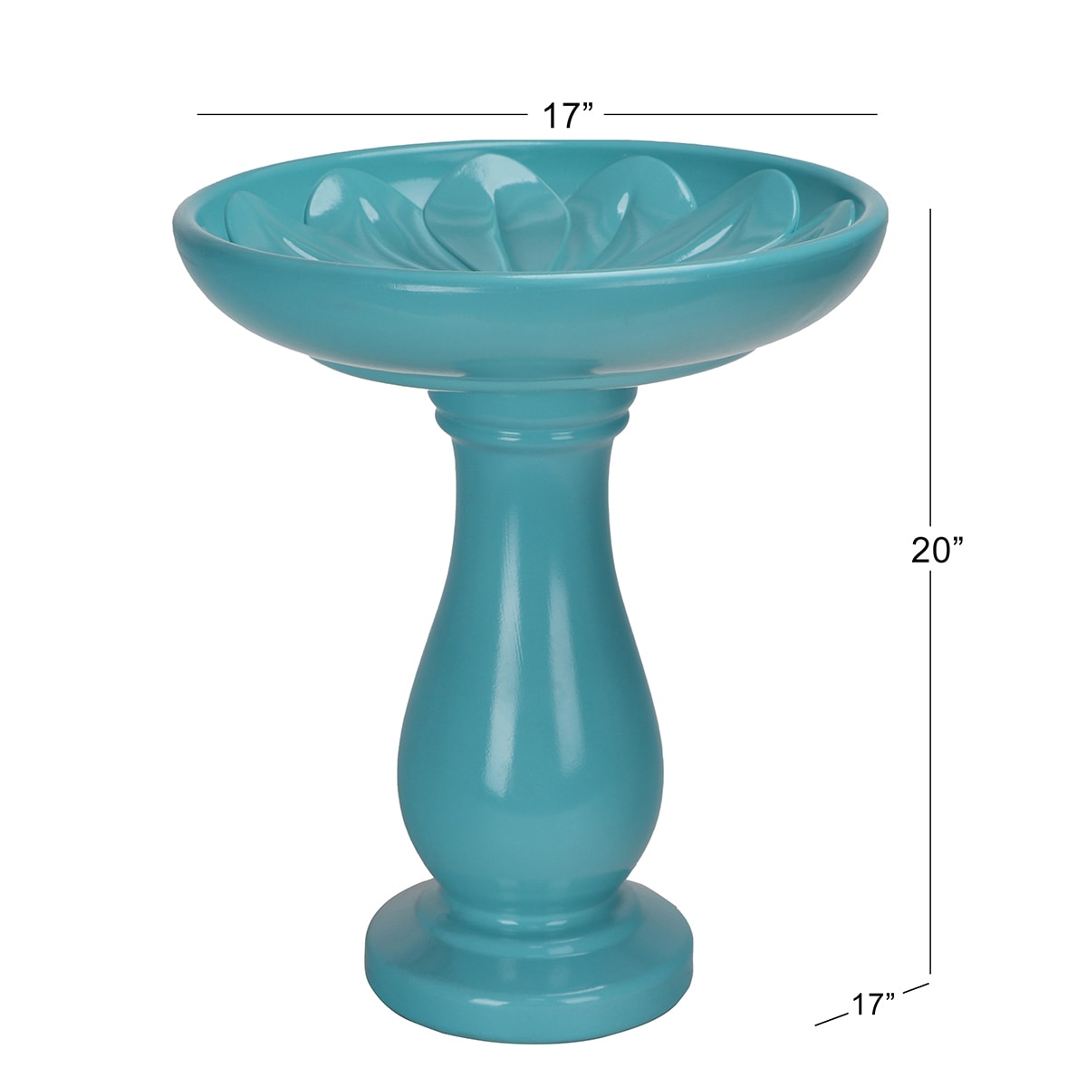 Style Selections Glossy 20-in H Turquoise Plastic Complete Birdbath In 