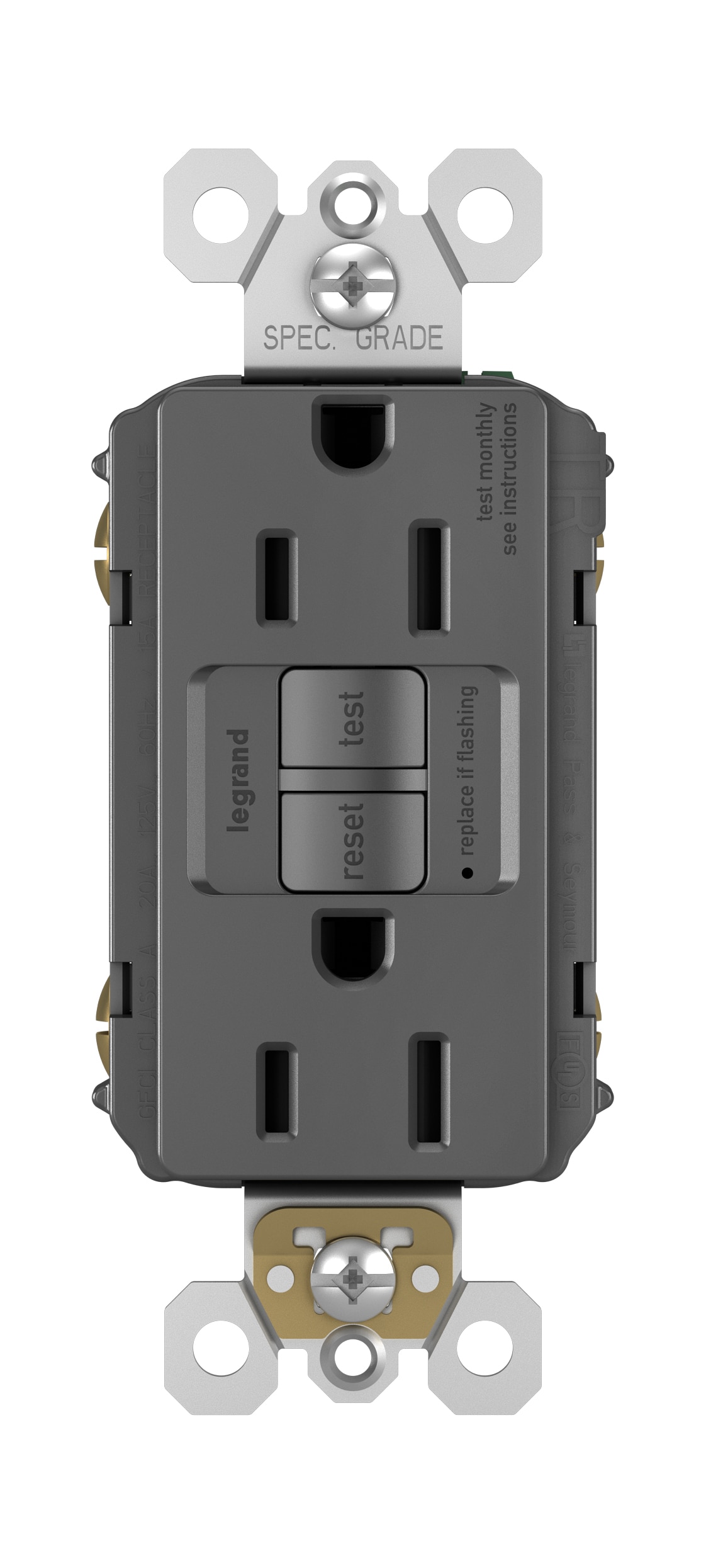 Legrand 1597TRBKCCD4 radiant 15 -Amp 125-volt Tamper Resistant GFCI Residential/Commercial Decorator Outlet , Black