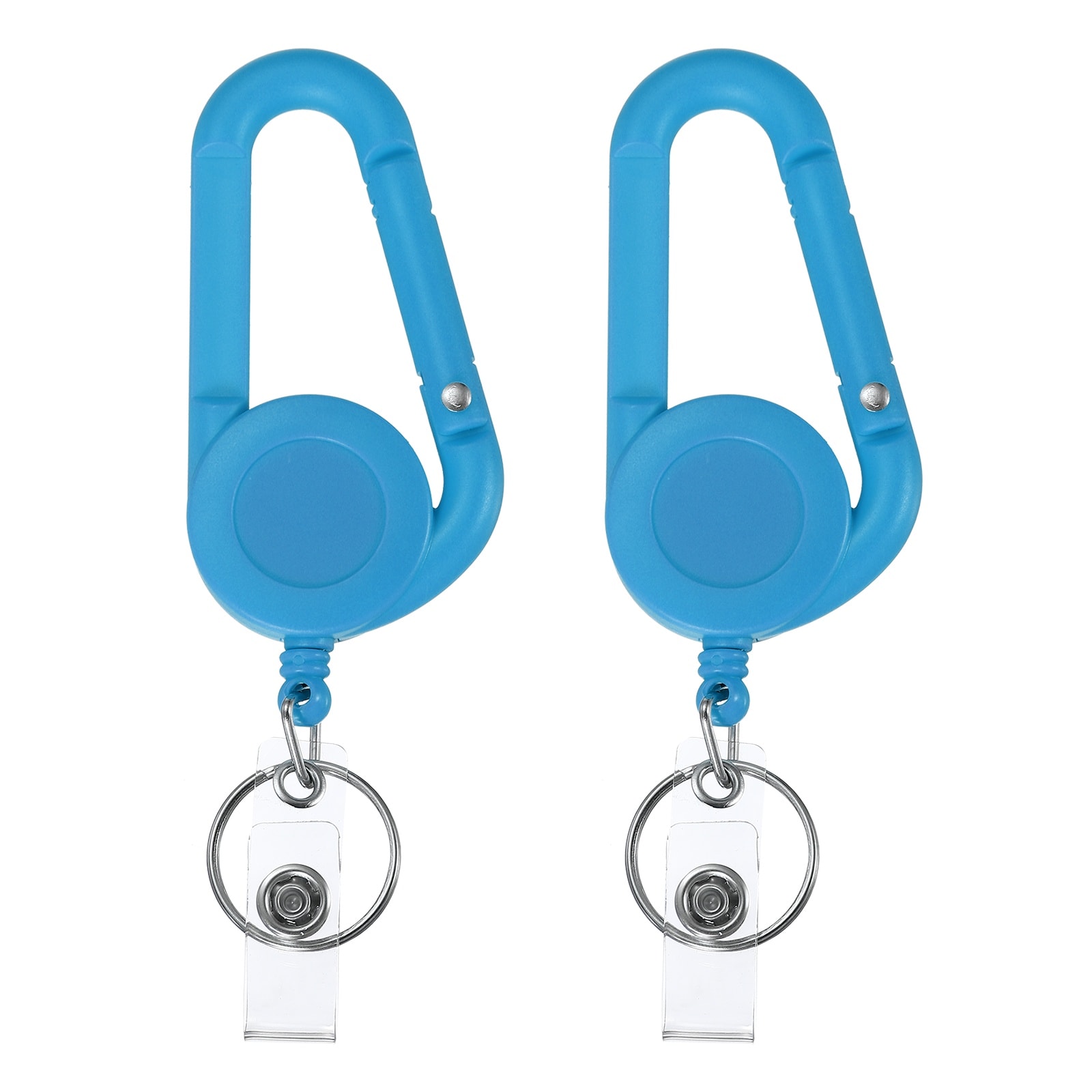 Unique Bargains 2 Pack Retractable Keychain Belt Clip Retractable ID Badge Reel Plastic Card Holder Reel Badge Holder Clip for Women Volunteers Teacher Office Business Blue #S26042700UX6245