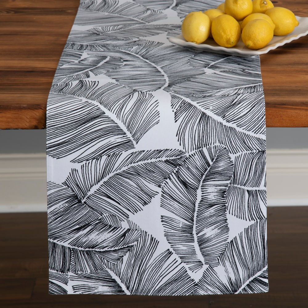 allen + roth LOW.06.1472.4BLK Black Polyester Rectangle Table Runner