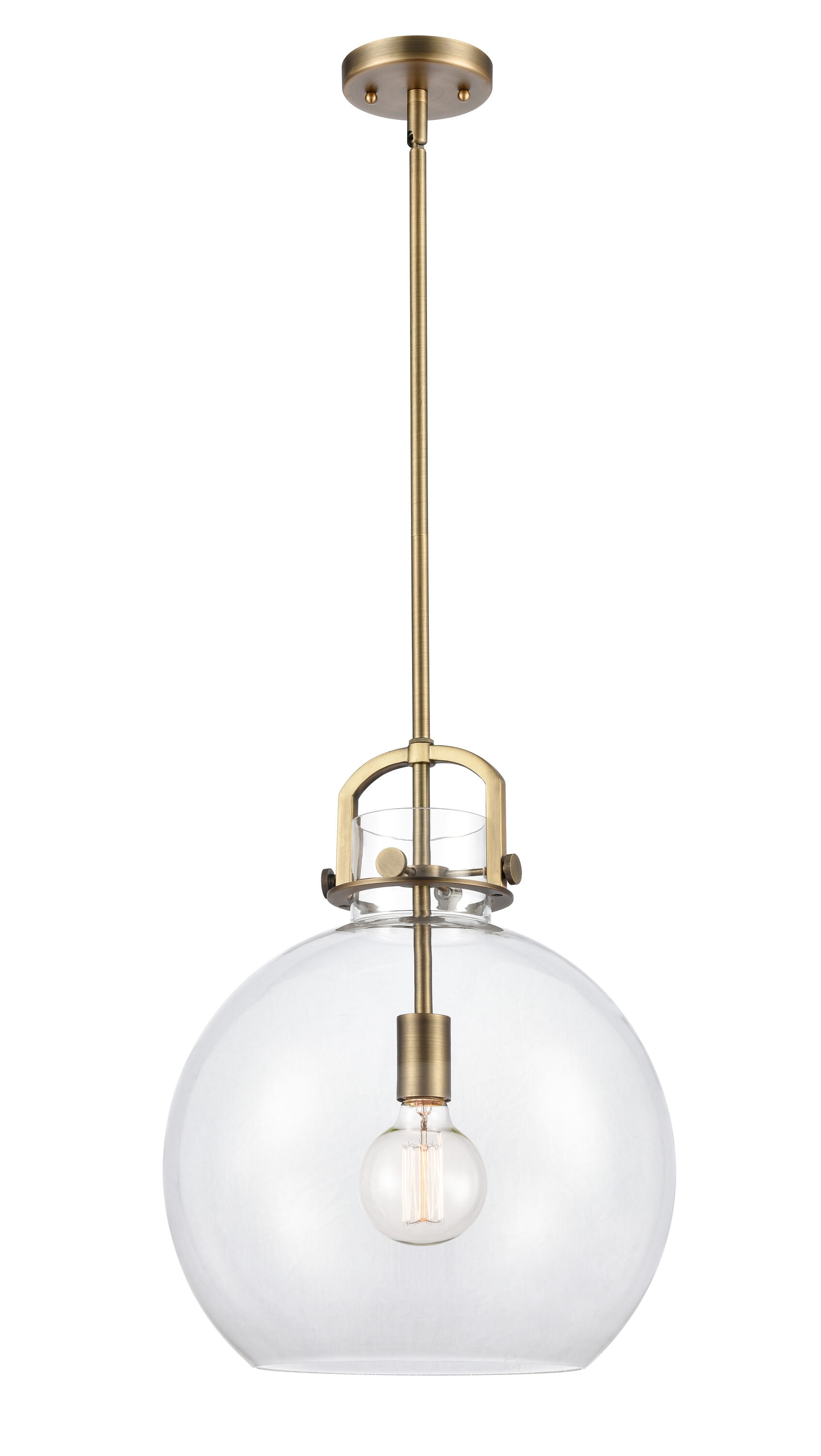 Innovations Lighting Newton Sphere Brushed Brass, Clear Industrial ...