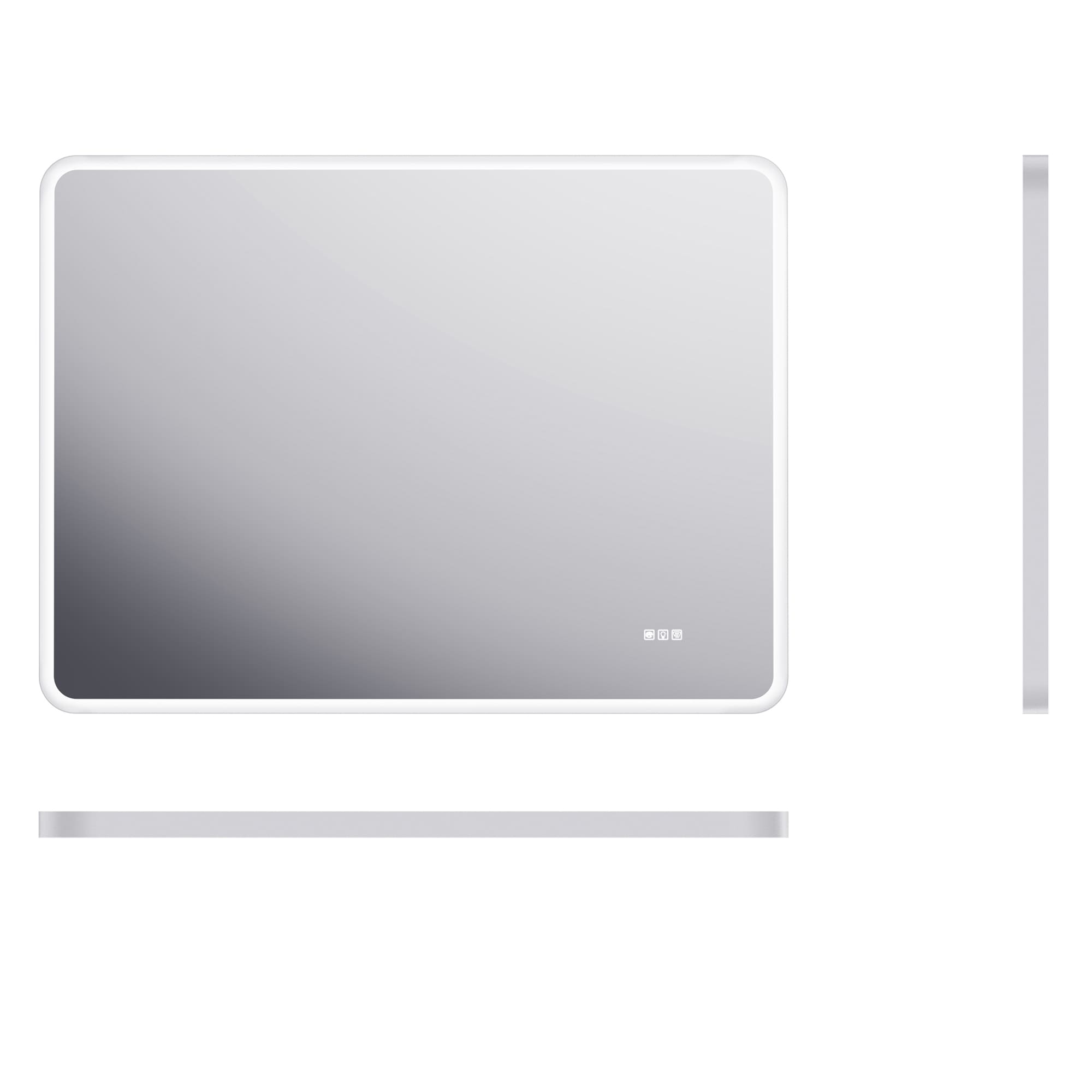 Bybafun YB5100084 48-Inches x 36-Inches Polished Frameless Rectangle Dimmable Lighted Fog Free Bathroom Vanity Mirror ( Matte White )