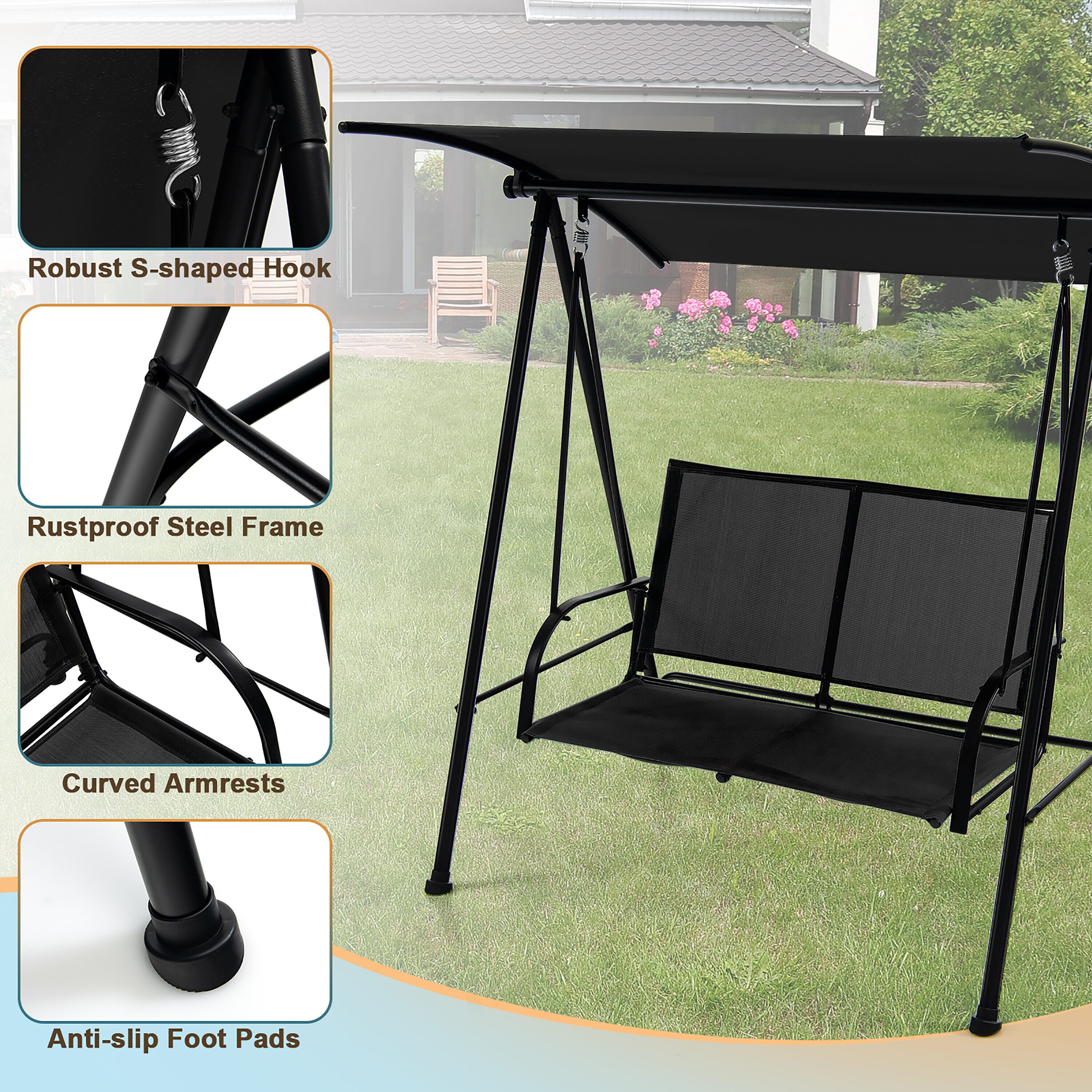 Costway NP10403DK Swing-Gliders - View #2