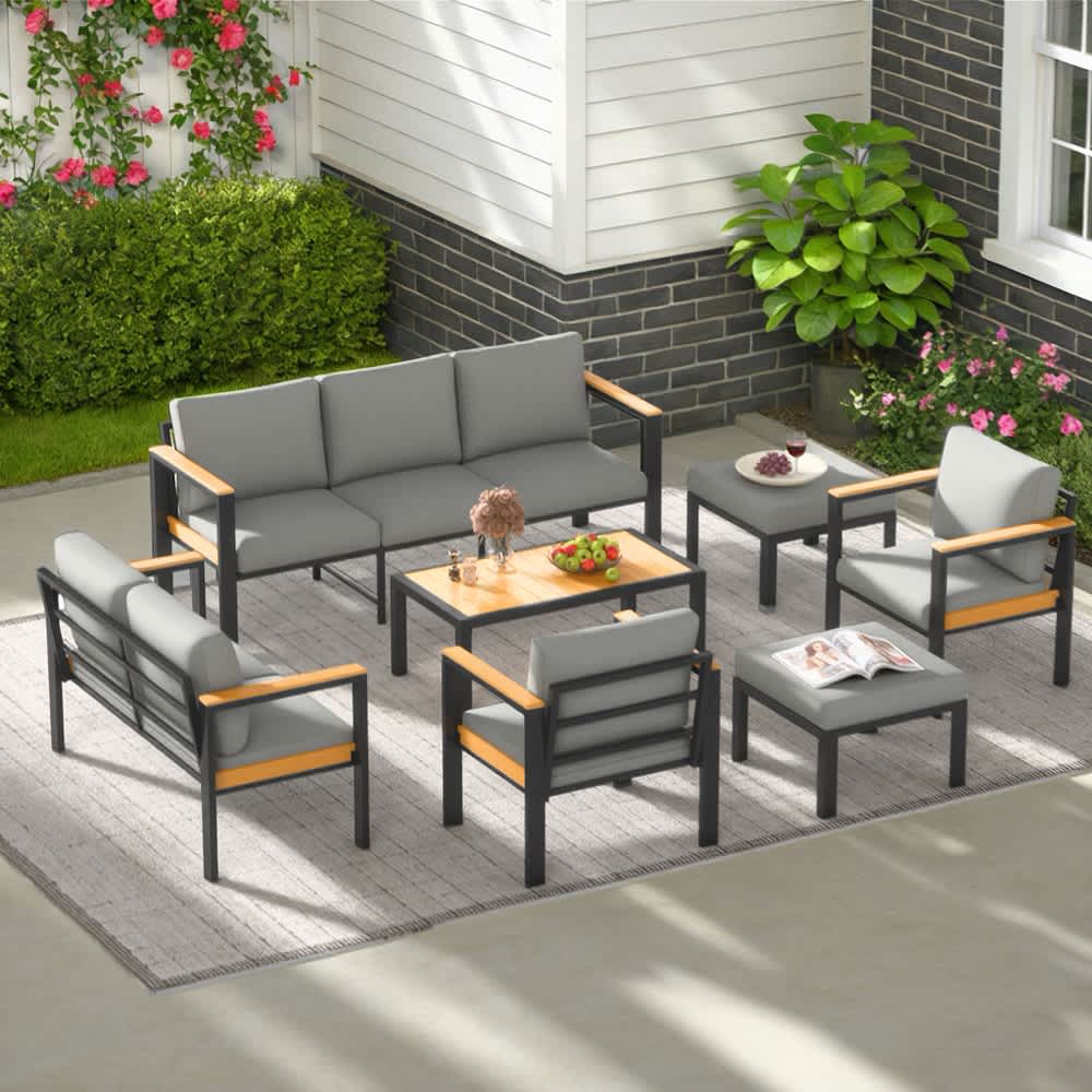U-HOMY HQOT044+45+48+50GY Patio-Conversation-Sets - View #7