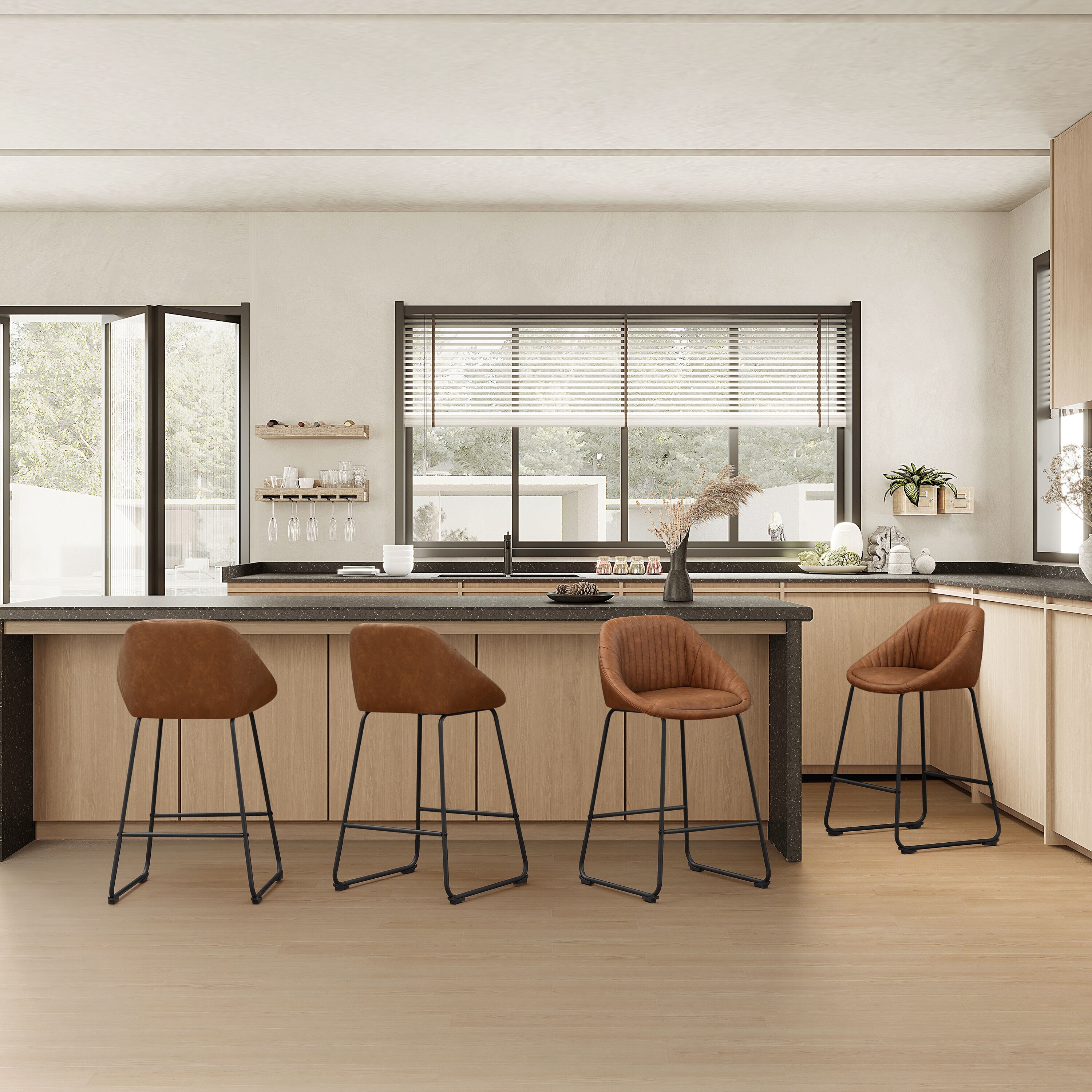 Art Leon BS029-2-YEBR-PU stools - View #6