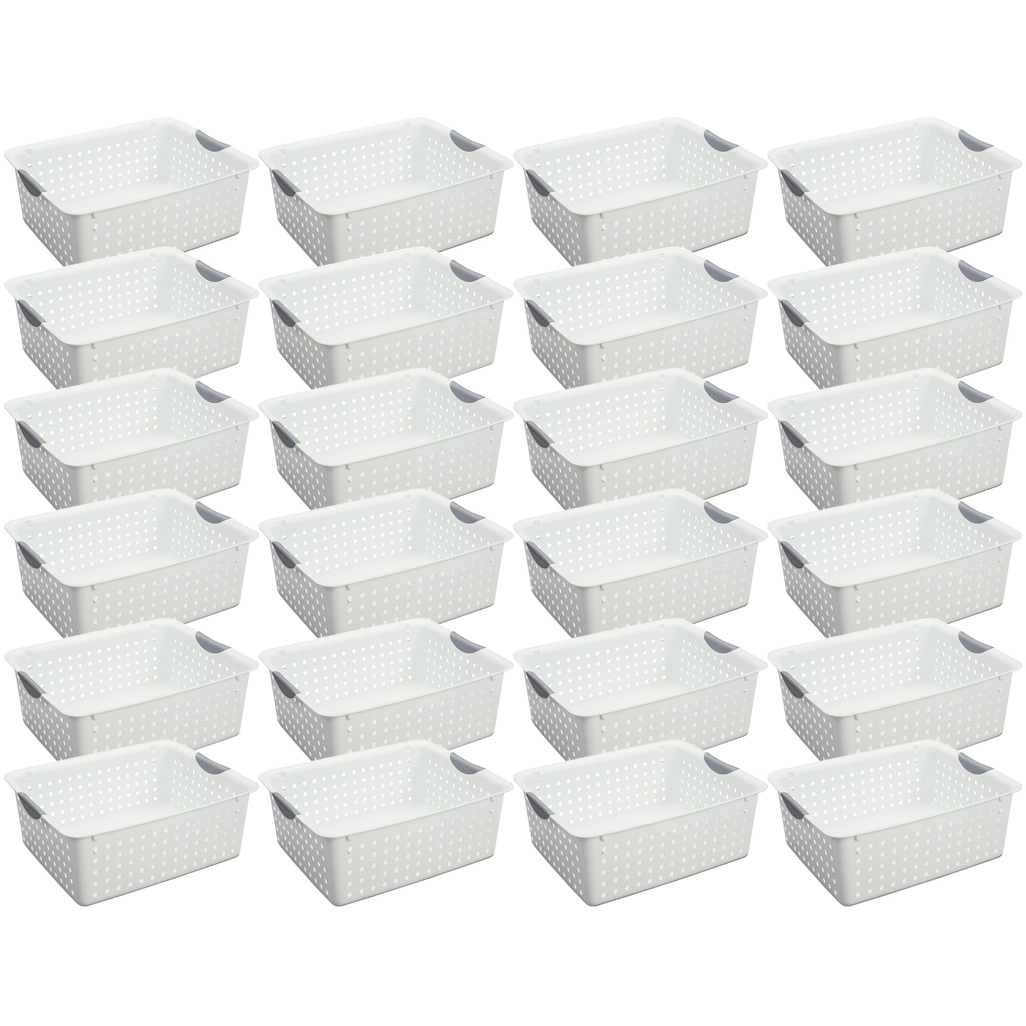 Sterilite Corporation 6-Pack 13-in W x 10-in H x 16-in D White Plastic  Stackable Basket in the Storage Bins & Baskets department at